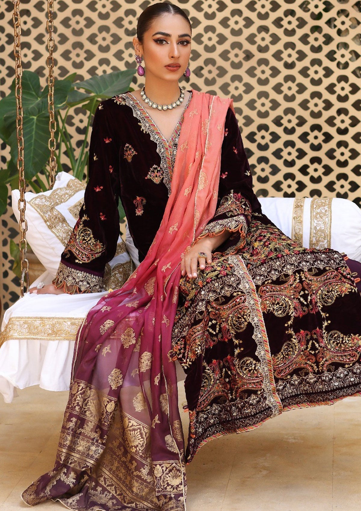Winter Collection - Elaf - Luxury - ELW#02 available at Saleem Fabrics Traditions