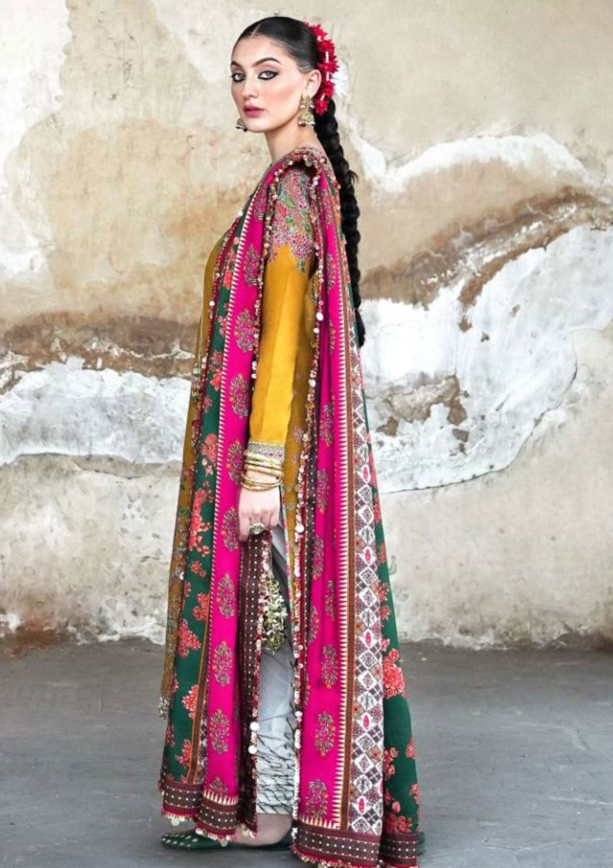 Winter Collection - Hussain Rehar - Phoolan  Devi - Hana available at Saleem Fabrics Traditions