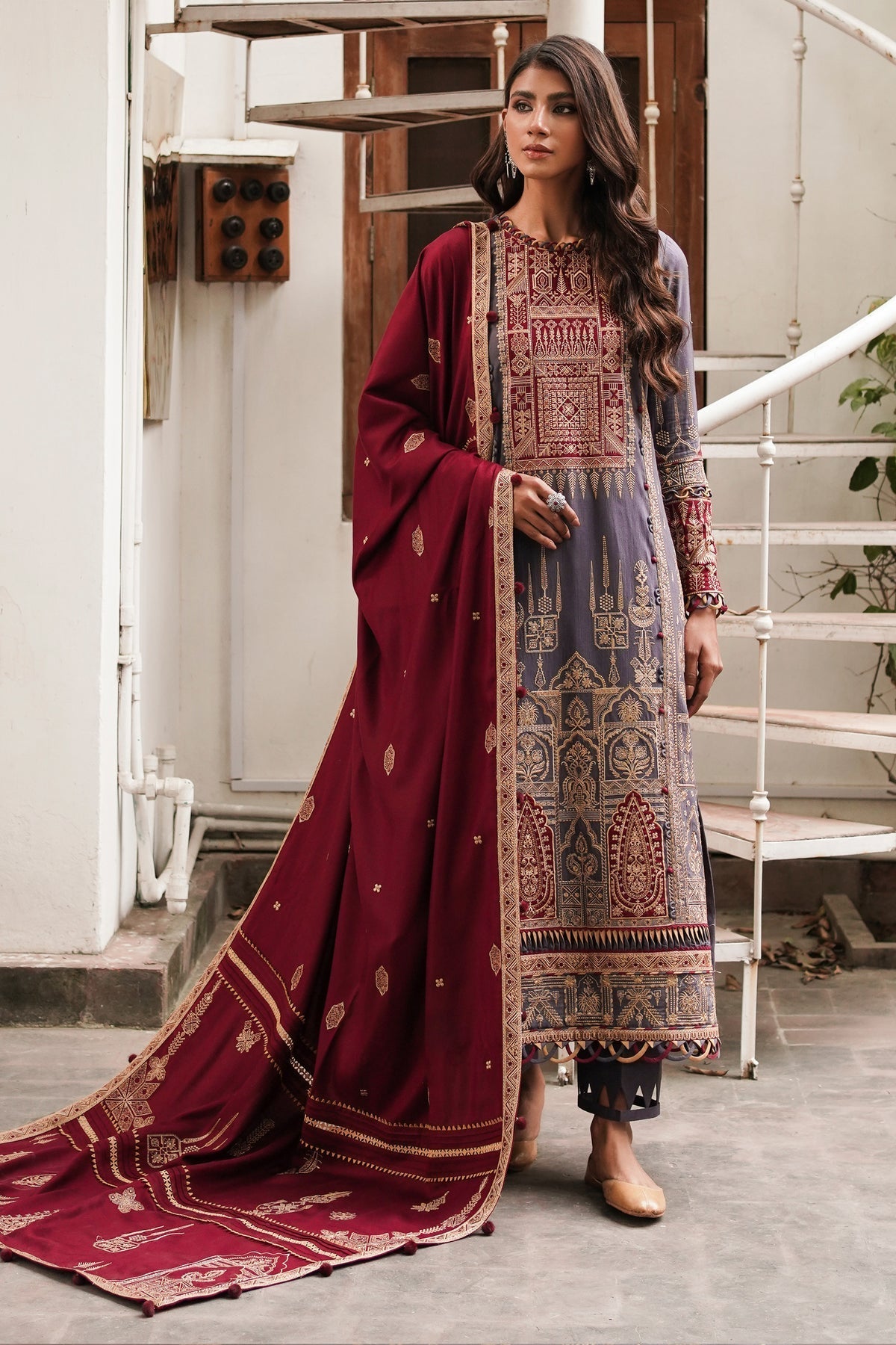 Winter Collection - Jazmin - Shahtoosh Luxury - D#10 (NAZMIL) available at Saleem Fabrics Traditions