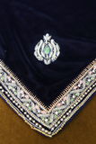 Winter Collection - Kashmiri Tanka - Velvet Shawl With Tilla Border - Work 1 available at Saleem Fabrics Traditions
