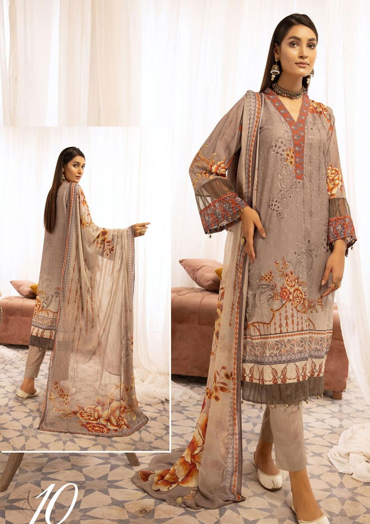 Winter Collection - Mahee's - Chikankari - Karandi - D#10 available at Saleem Fabrics Traditions