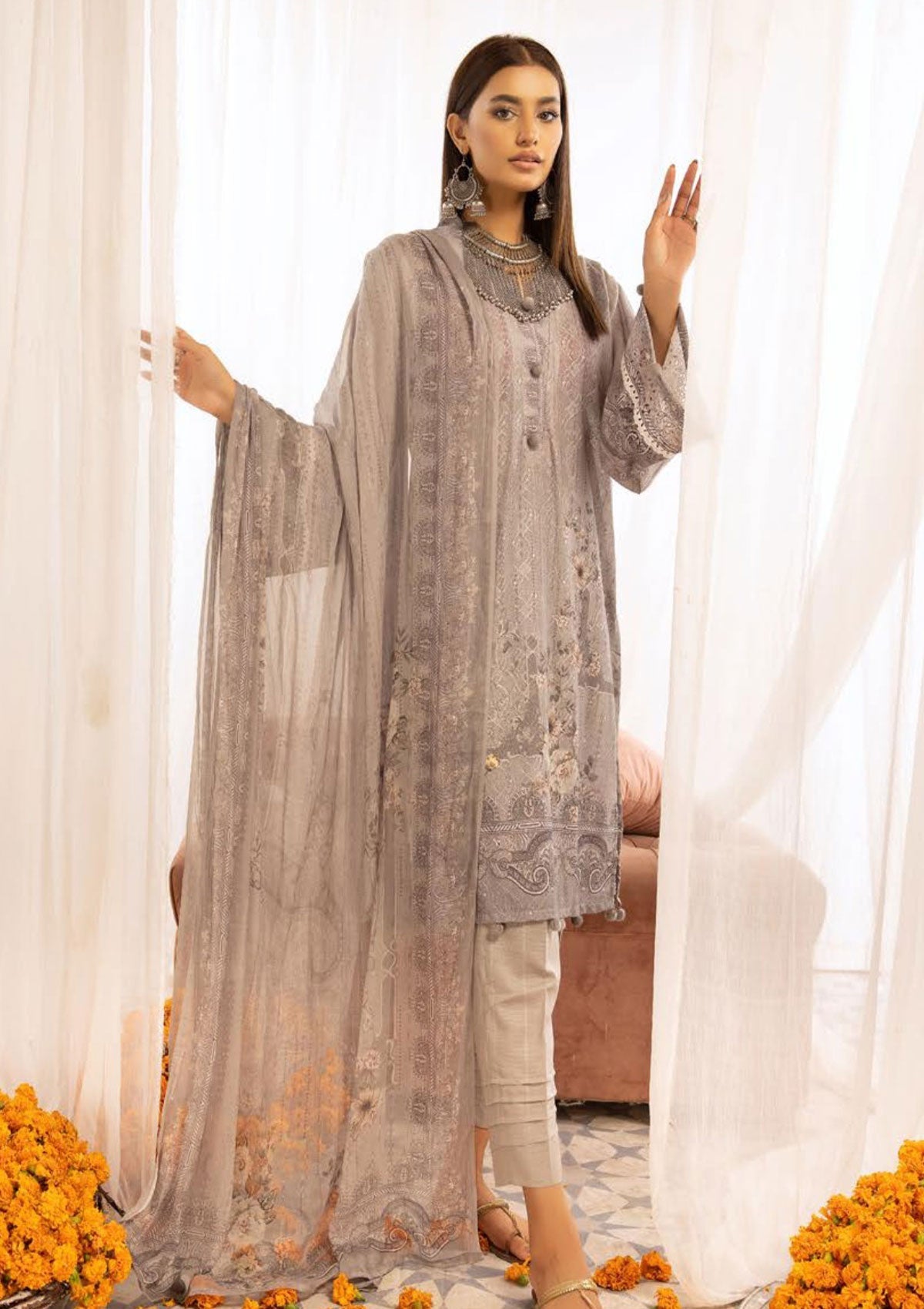 Winter Collection - Mahee's - Chikankari - Karandi - D#2 available at Saleem Fabrics Traditions