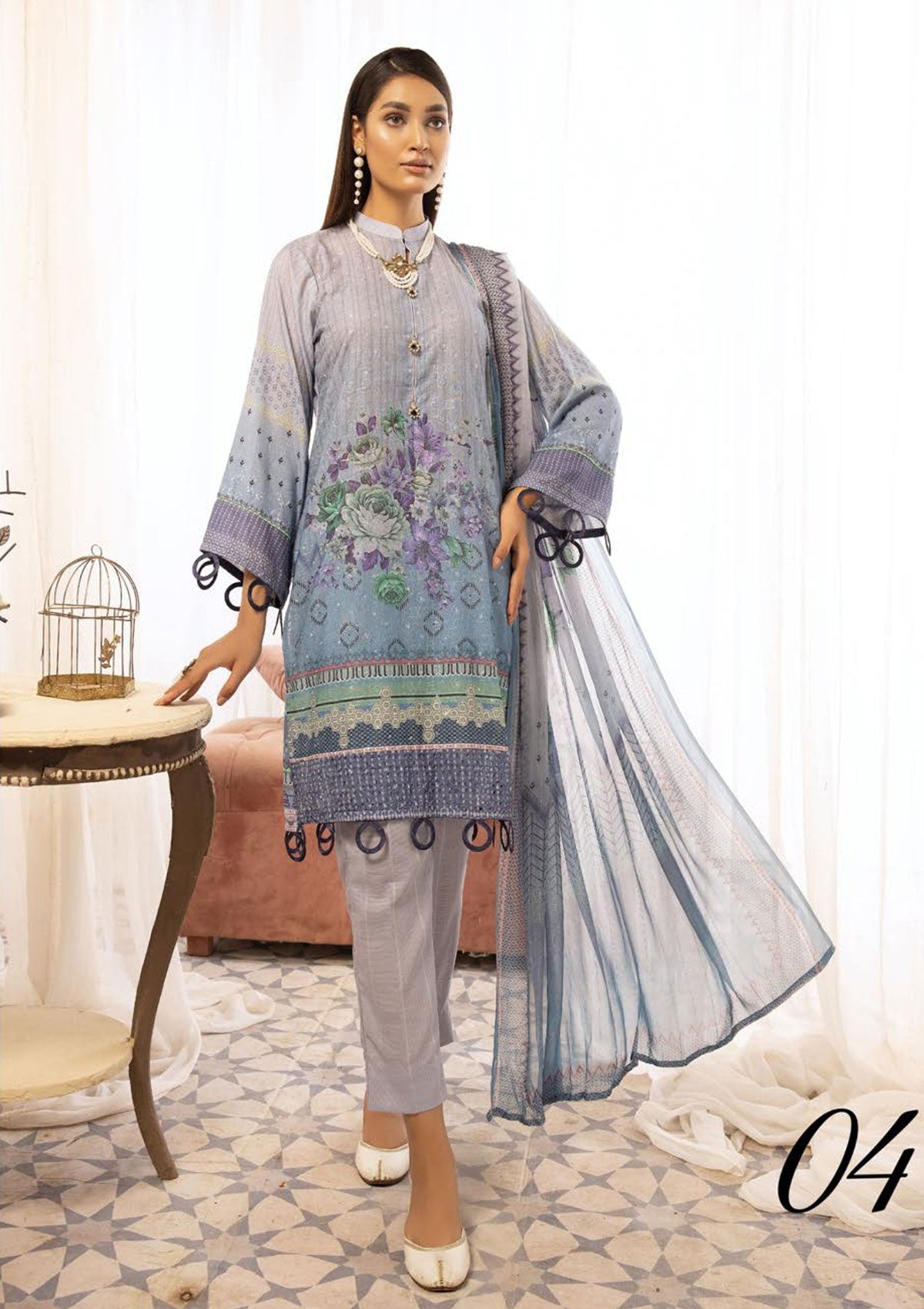 Winter Collection - Mahee's - Chikankari - Karandi - D#4 available at Saleem Fabrics Traditions