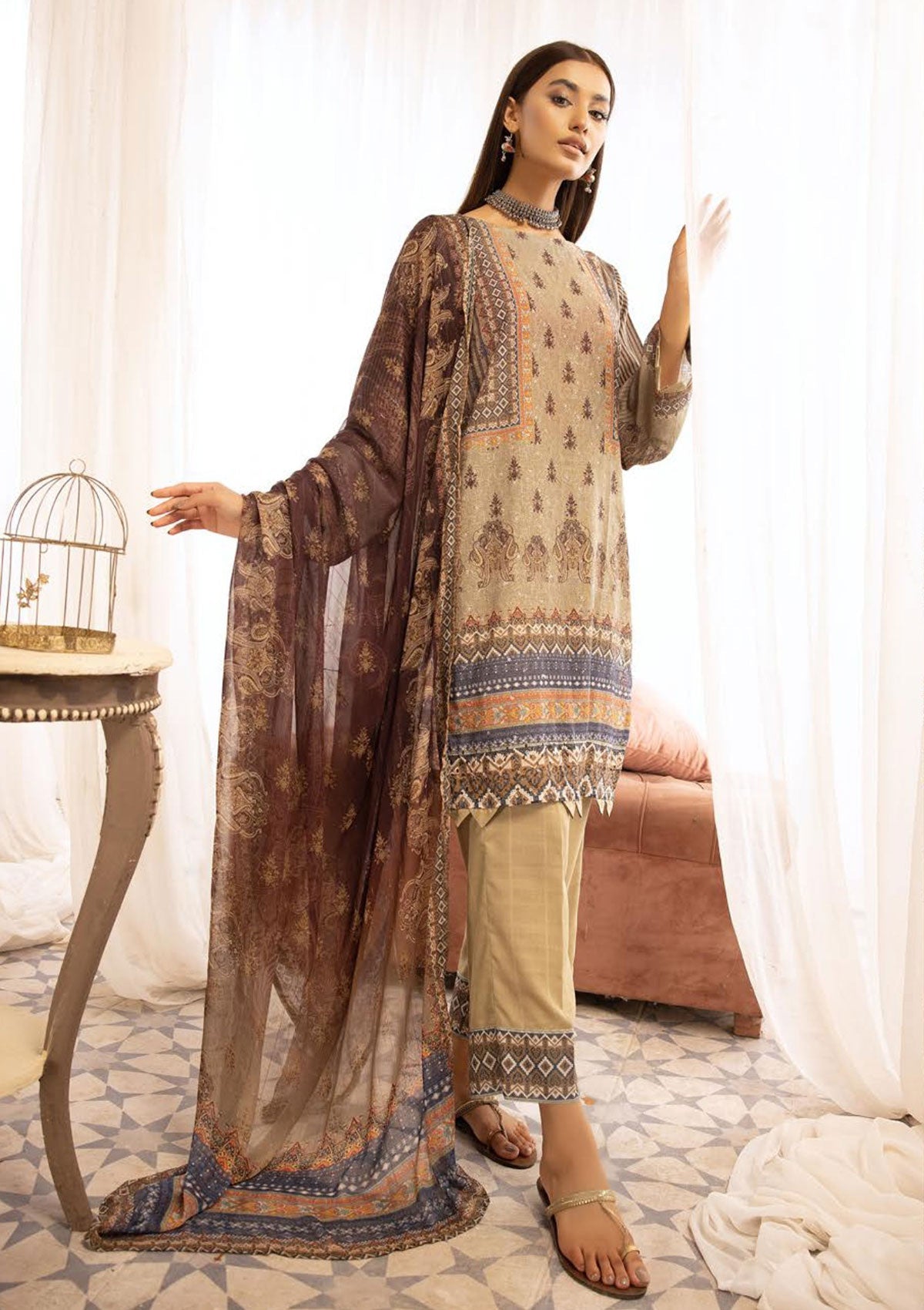 Winter Collection - Mahee's - Chikankari - Karandi - D#7 available at Saleem Fabrics Traditions