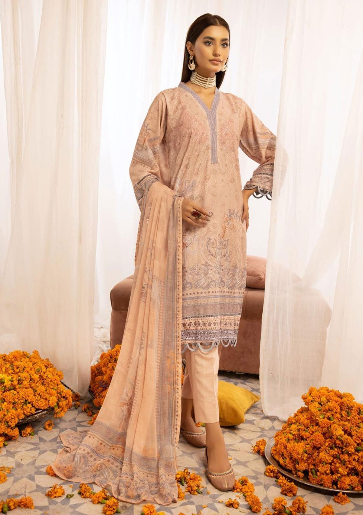 Winter Collection - Mahee's - Chikankari - Karandi - D#9 available at Saleem Fabrics Traditions