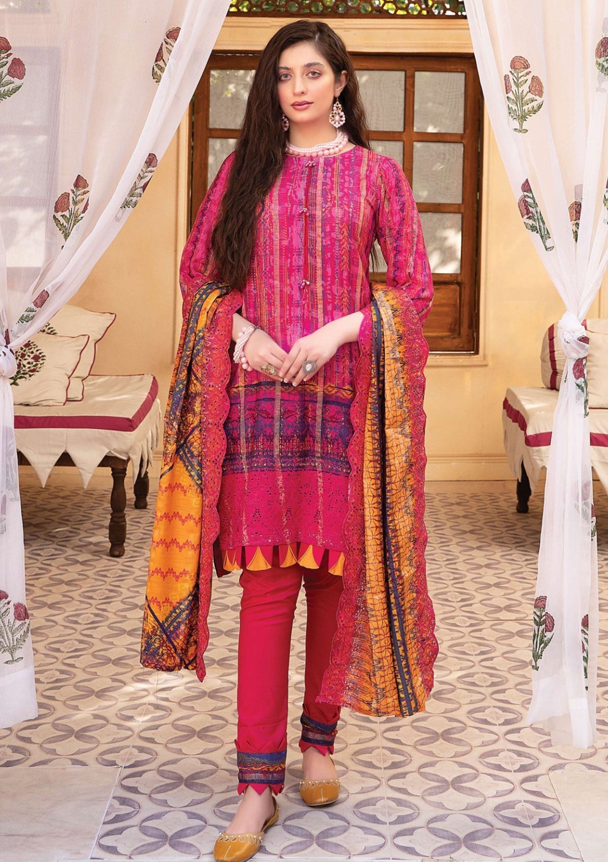 Winter Collection - Mahee's - Embroidered - Slub Staple - D#10 available at Saleem Fabrics Traditions