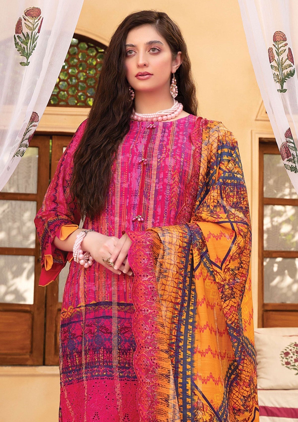Winter Collection - Mahee's - Embroidered - Slub Staple - D#10 available at Saleem Fabrics Traditions