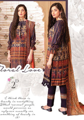 Winter Collection - Mahee's - Embroidered - Slub Staple - D#2 available at Saleem Fabrics Traditions