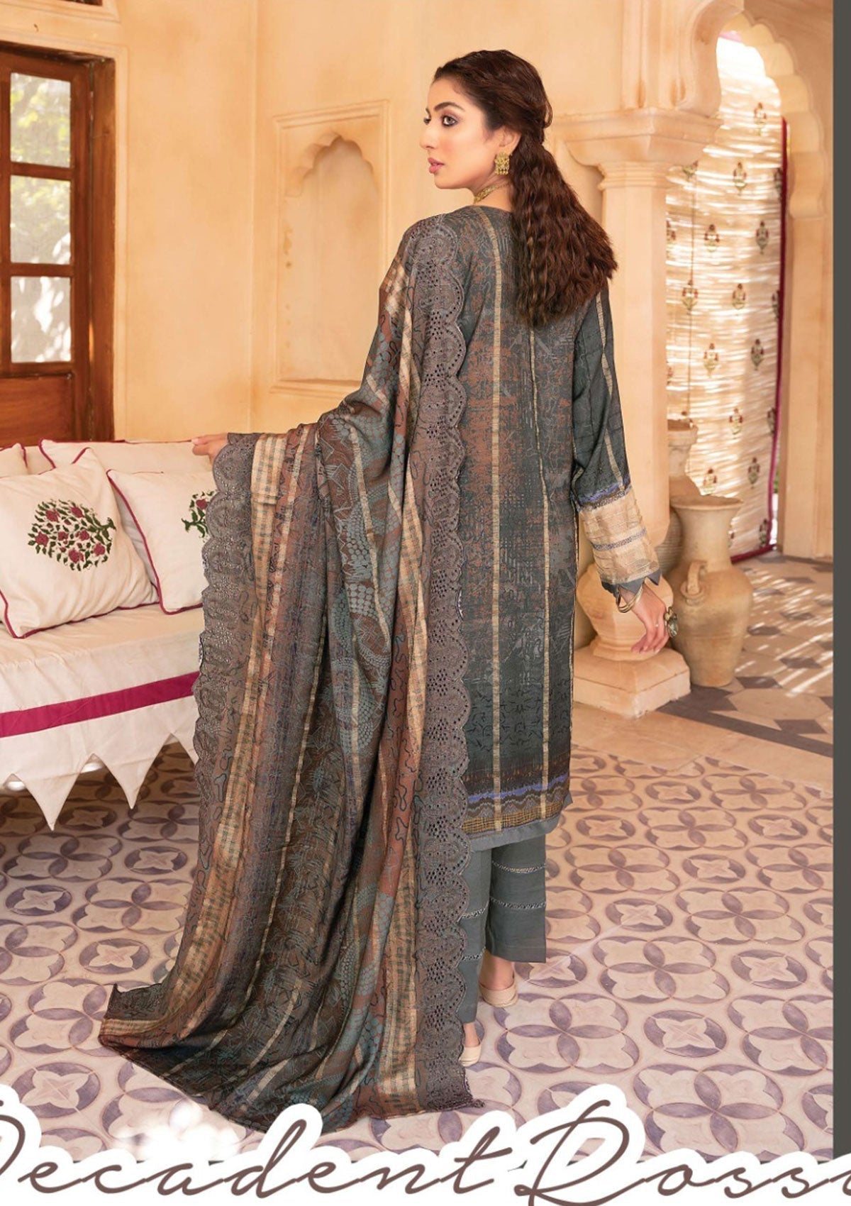 Winter Collection - Mahee's - Embroidered - Slub Staple - D#3 available at Saleem Fabrics Traditions