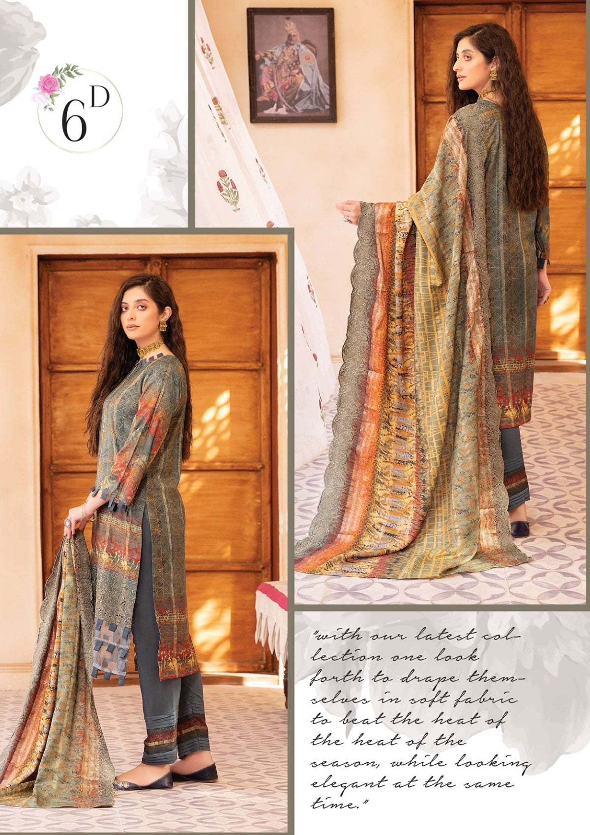 Winter Collection - Mahee's - Embroidered - Slub Staple - D#6 available at Saleem Fabrics Traditions