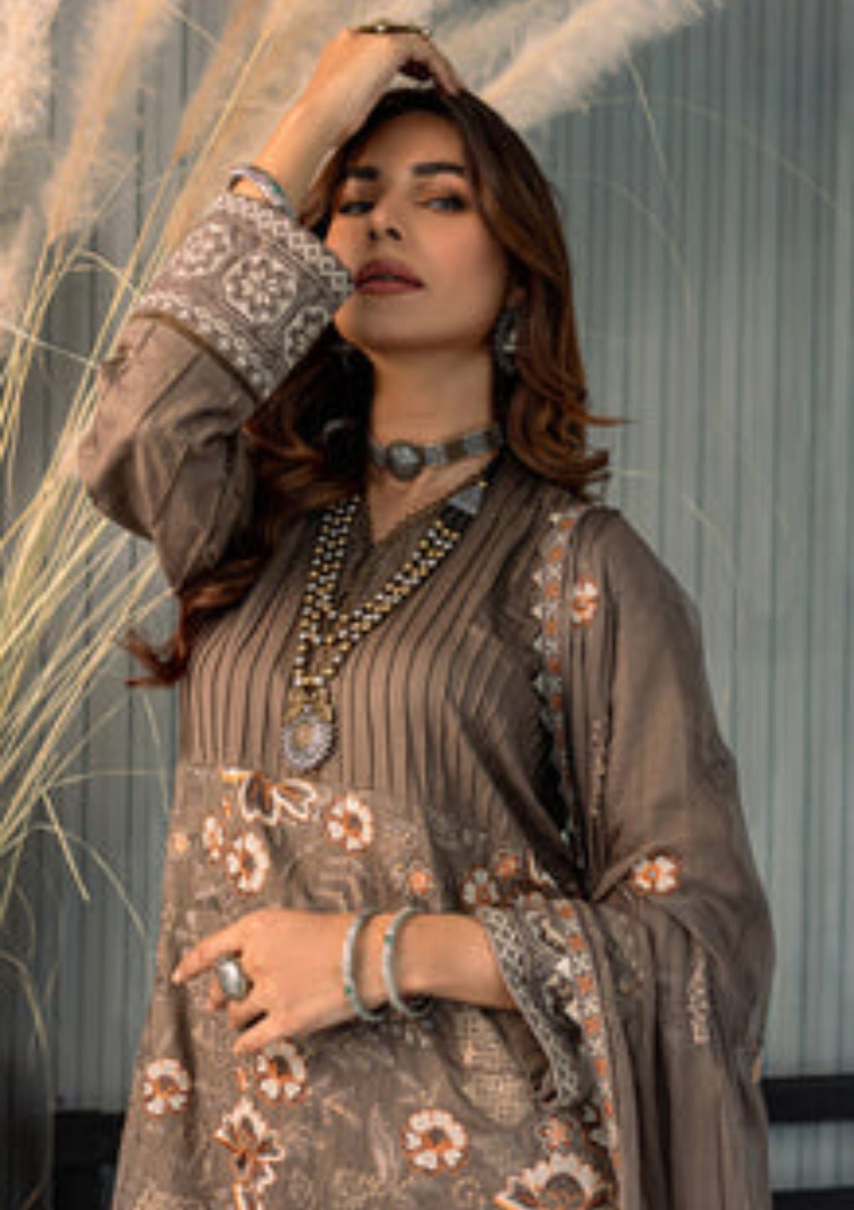 Winter Collection - Marjjan - Jaanam - Karandi - MRK#01 A available at Saleem Fabrics Traditions