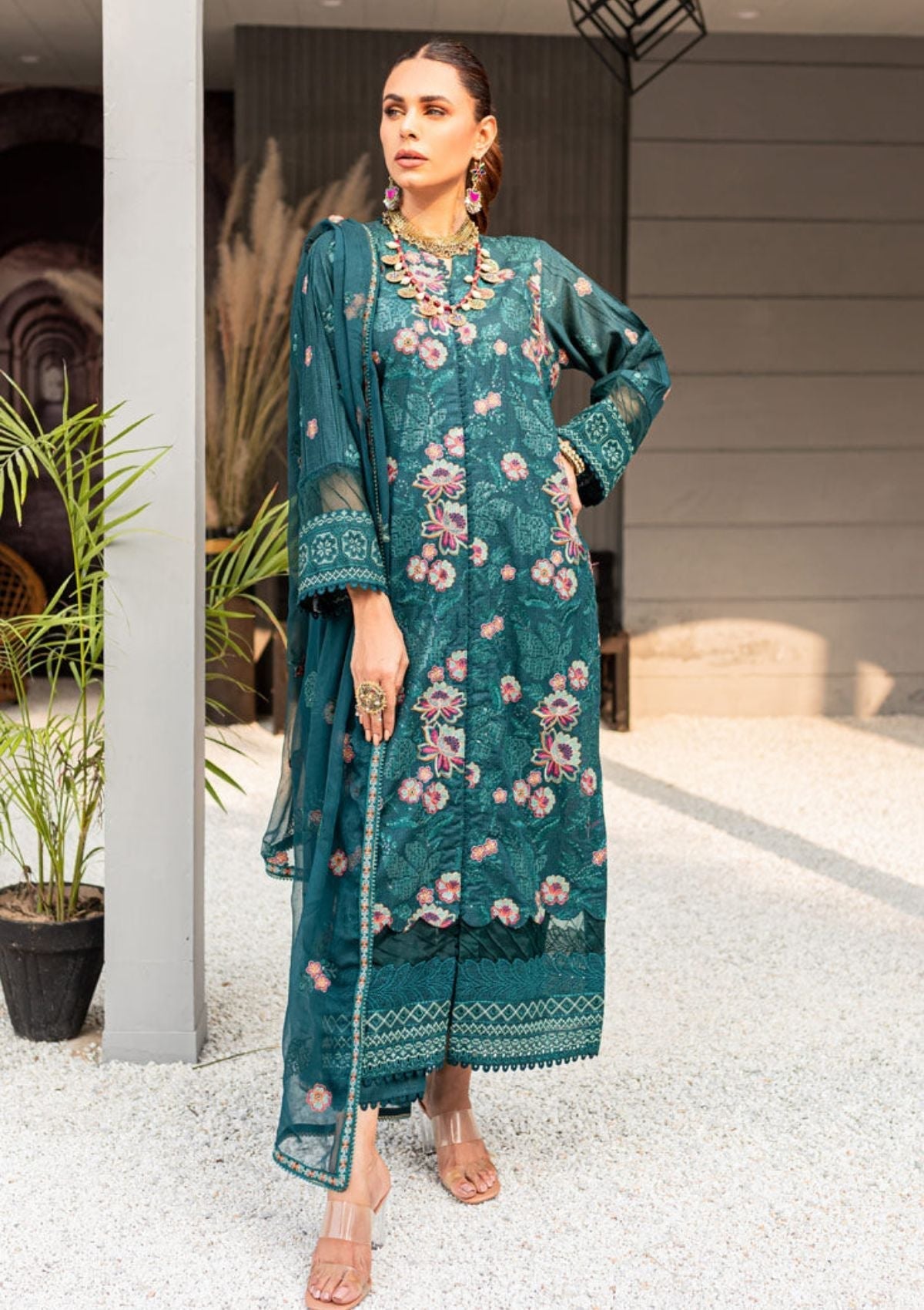 Winter Collection - Marjjan - Jaanam - Karandi - MRK#01 B available at Saleem Fabrics Traditions