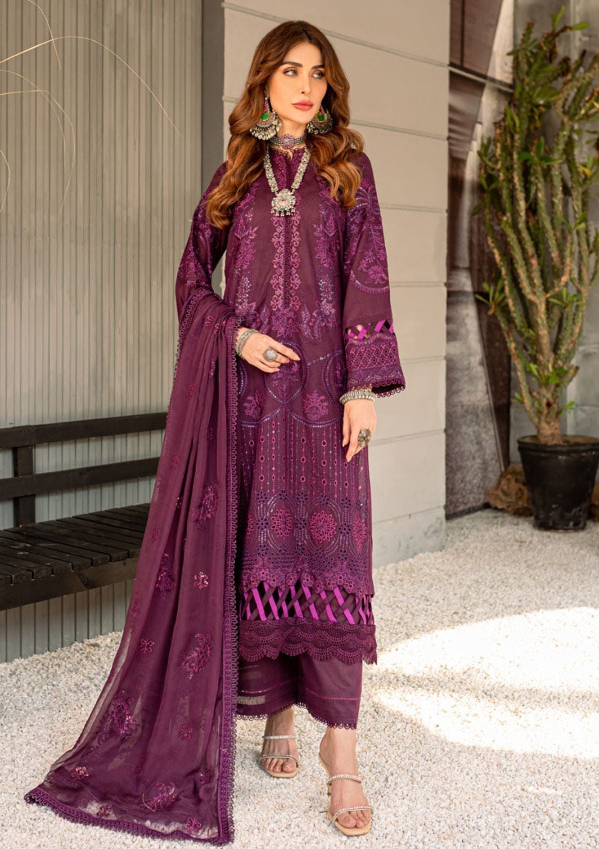 Winter Collection - Marjjan - Jaanam - Karandi - MRK#02 B available at Saleem Fabrics Traditions