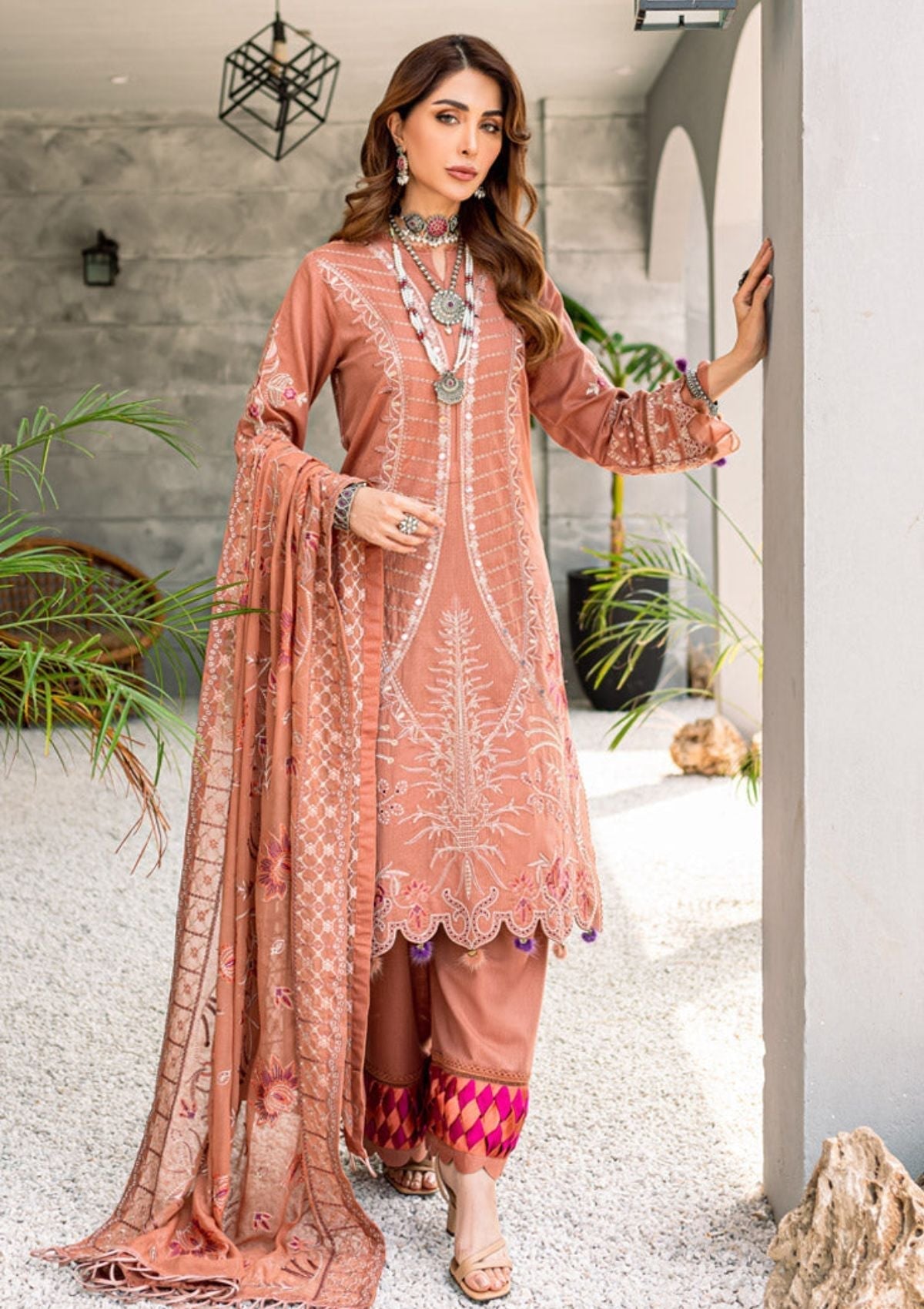 Winter Collection - Marjjan - Jaanam - Karandi - MRK#03 B available at Saleem Fabrics Traditions