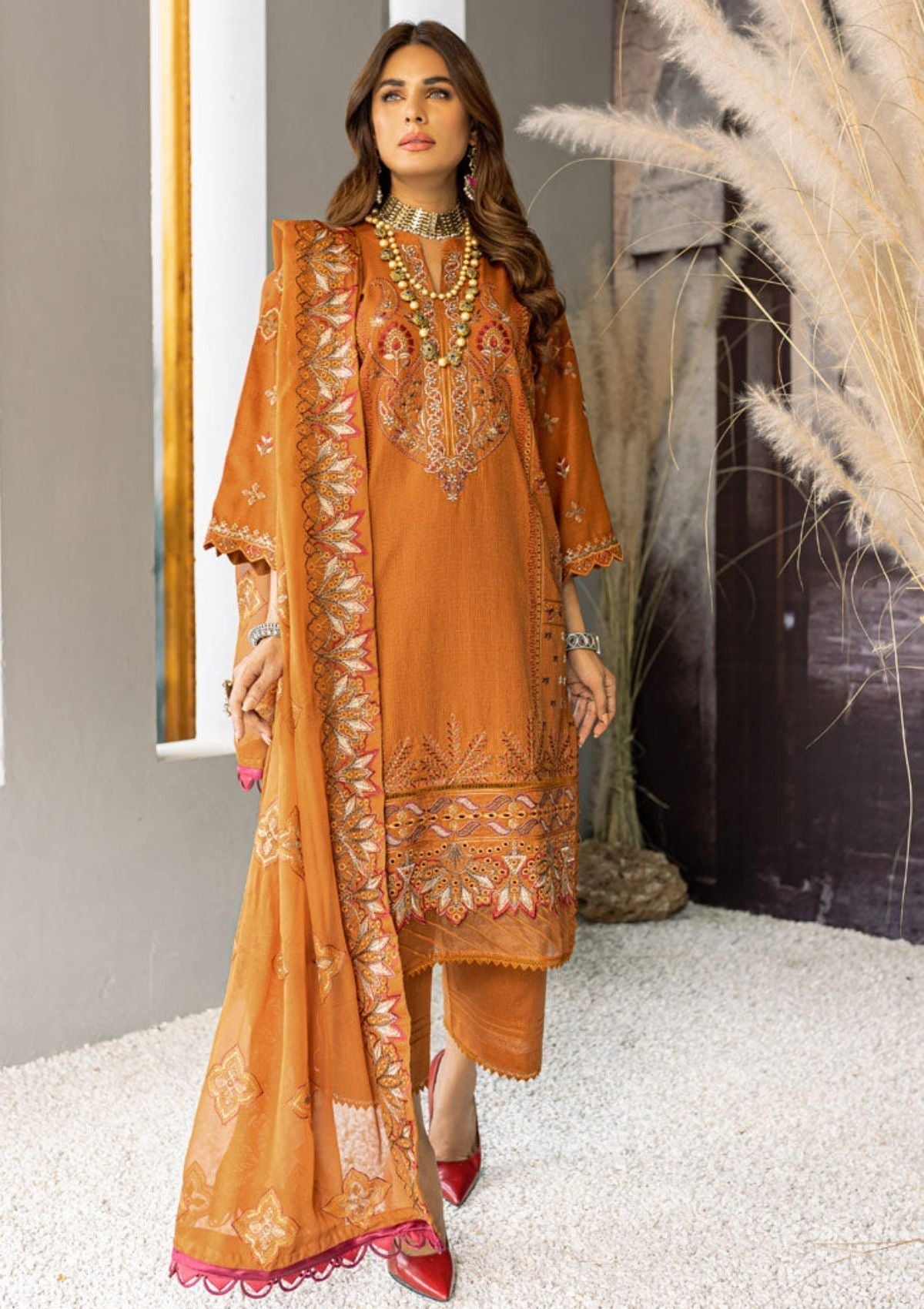 Winter Collection - Marjjan - Jaanam - Karandi - MRK#06 B available at Saleem Fabrics Traditions