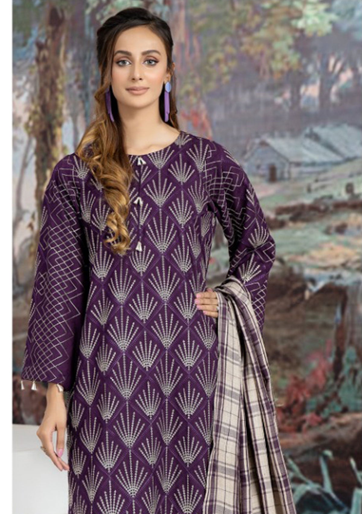 Winter Collection - Marjjan - MDS#31- D PURPLE available at Saleem Fabrics Traditions