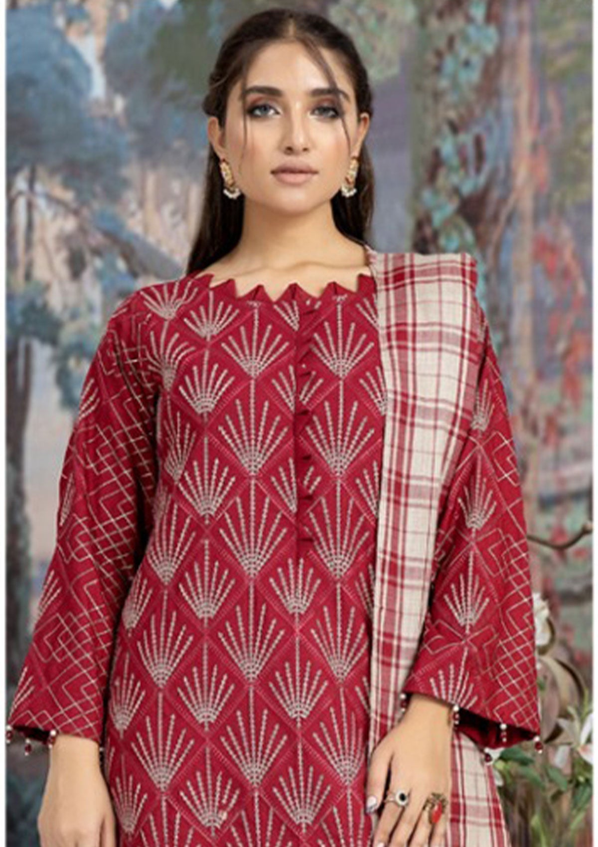 Winter Collection - Marjjan - MDS#31- MAROON available at Saleem Fabrics Traditions