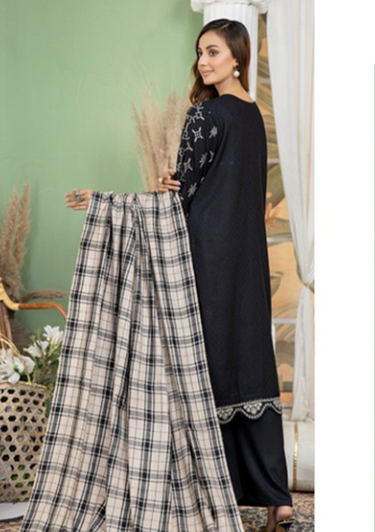 Winter Collection - Marjjan - MDS#32- BLACK available at Saleem Fabrics Traditions