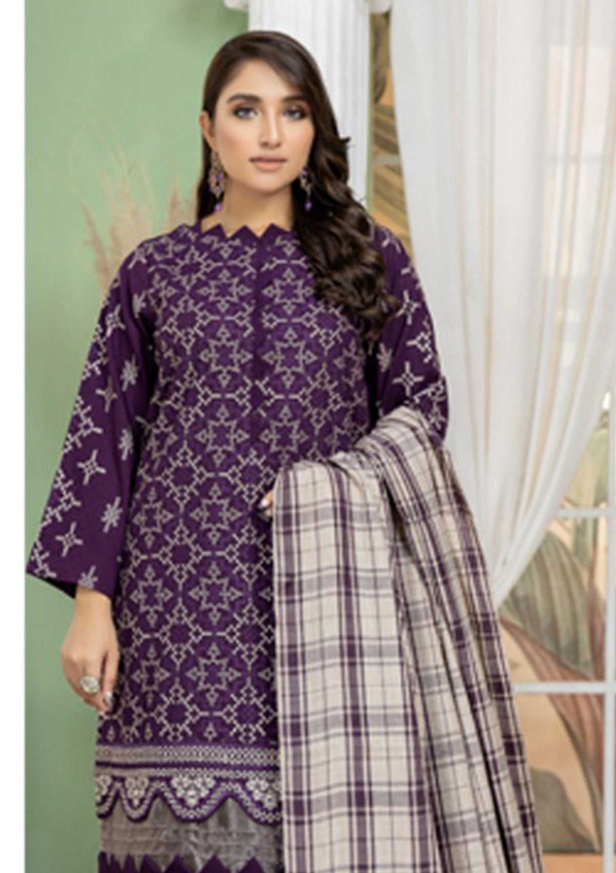 Winter Collection - Marjjan - MDS#32- D PURPLE available at Saleem Fabrics Traditions