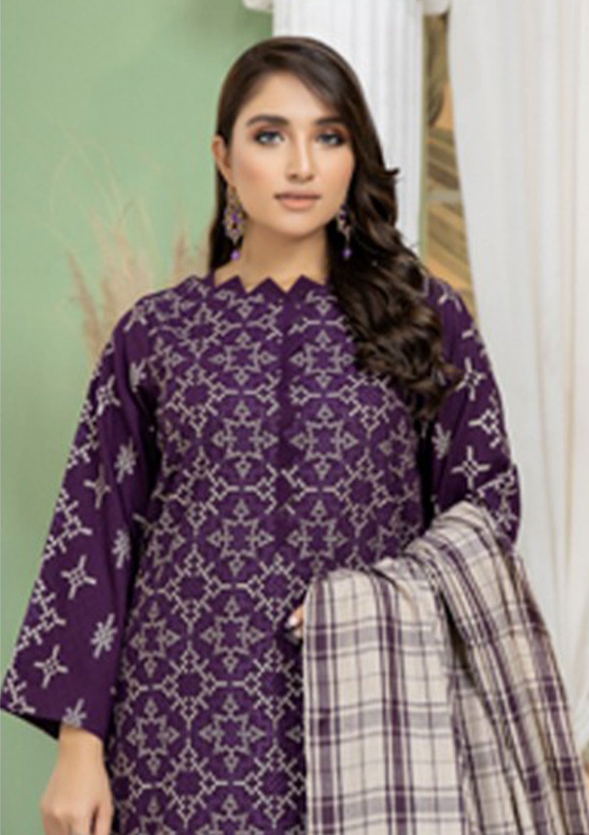 Winter Collection - Marjjan - MDS#32- D PURPLE available at Saleem Fabrics Traditions