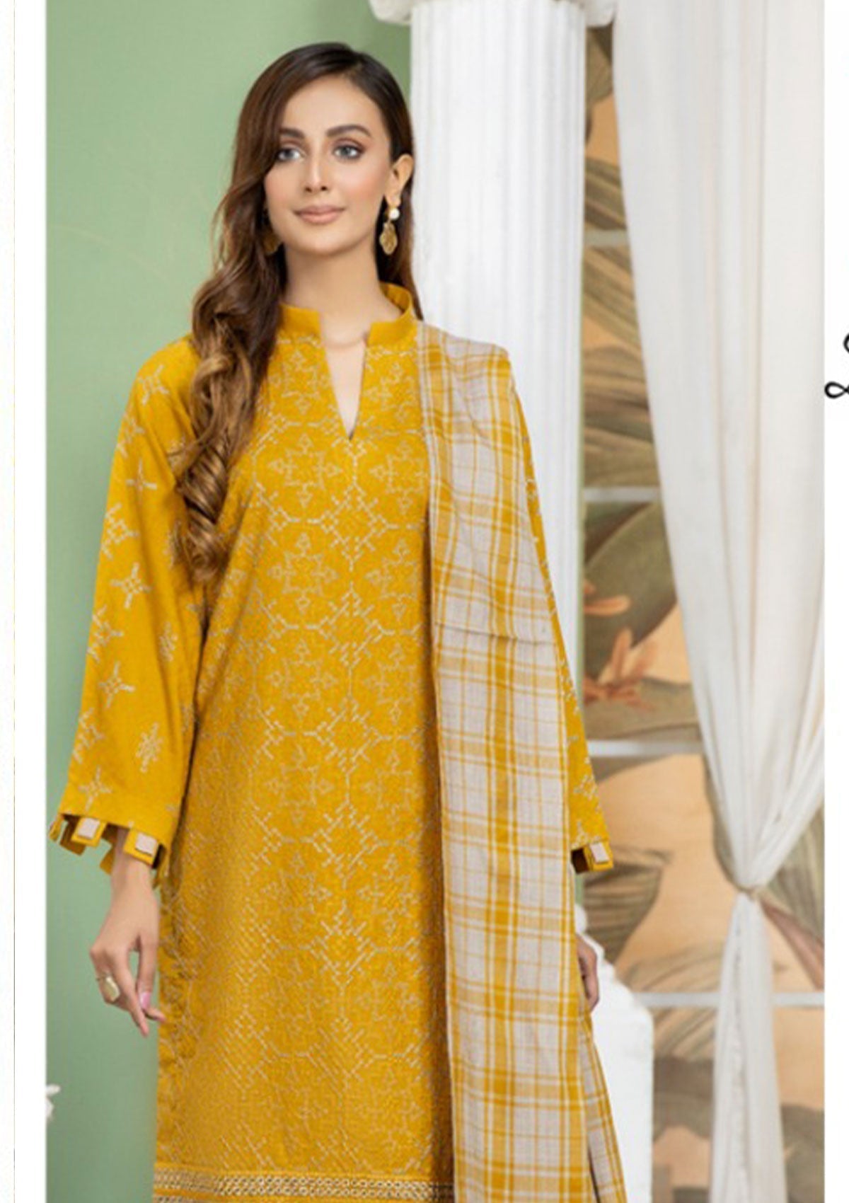 Winter Collection - Marjjan - MDS#32- MUSTARD available at Saleem Fabrics Traditions