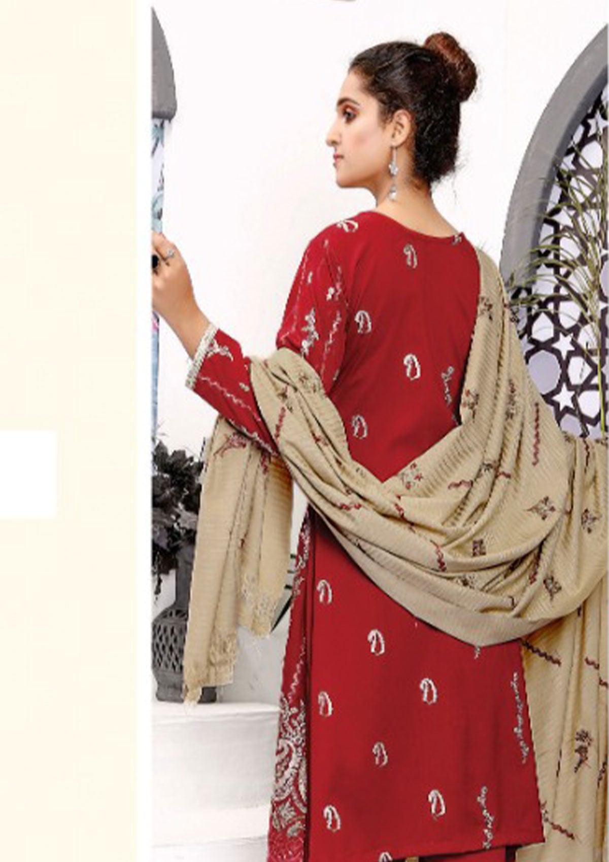 Winter Collection - Marjjan - MRW#444 - MAROON available at Saleem Fabrics Traditions