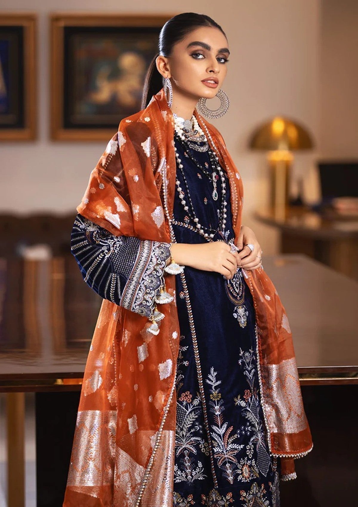 Winter Collection - Marjjan - Memsaab - Velvet - WV#1 available at Saleem Fabrics Traditions