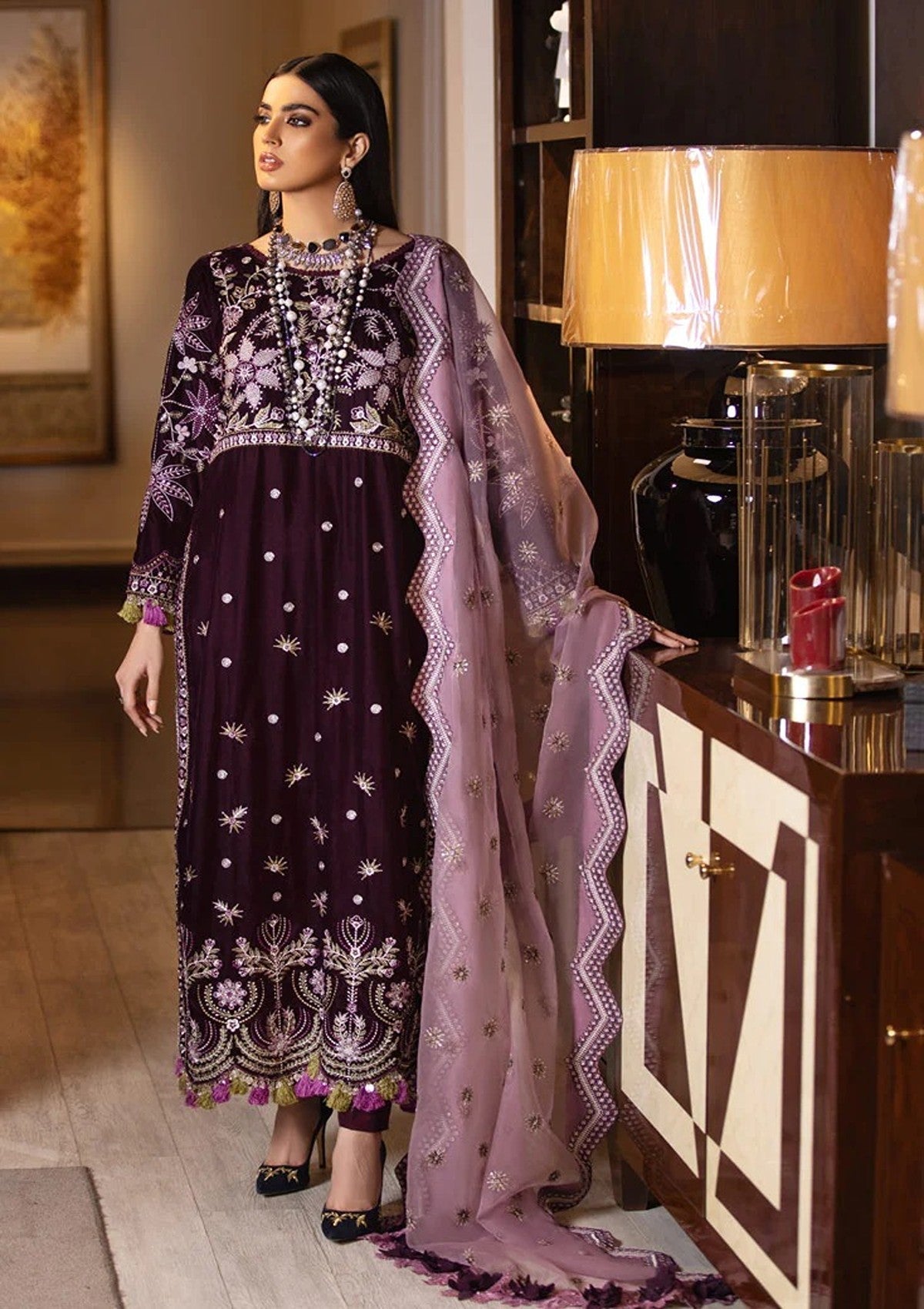 Winter Collection - Marjjan - Memsaab - Velvet - WV#3 available at Saleem Fabrics Traditions