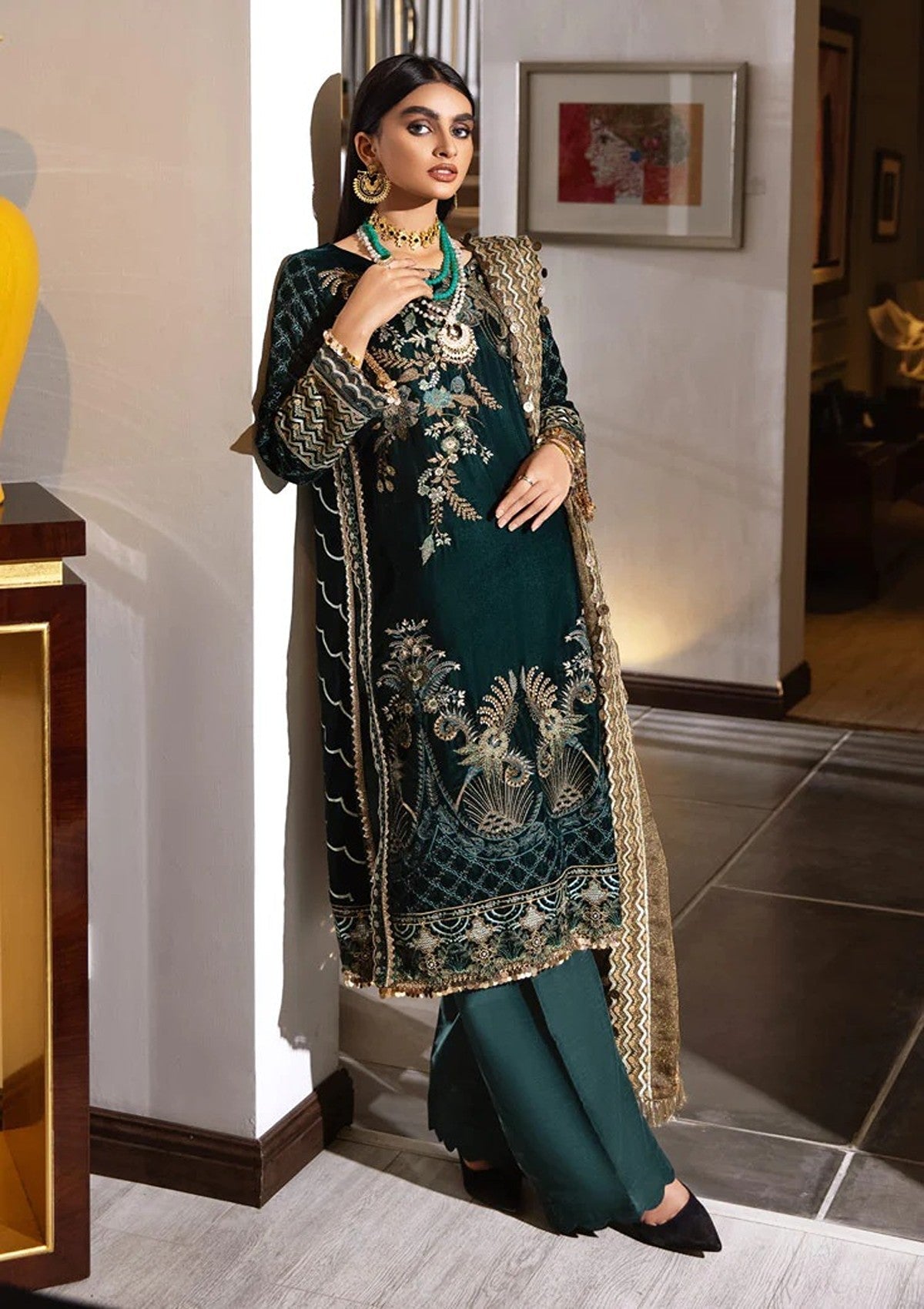 Winter Collection - Marjjan - Memsaab - Velvet - WV#4 available at Saleem Fabrics Traditions