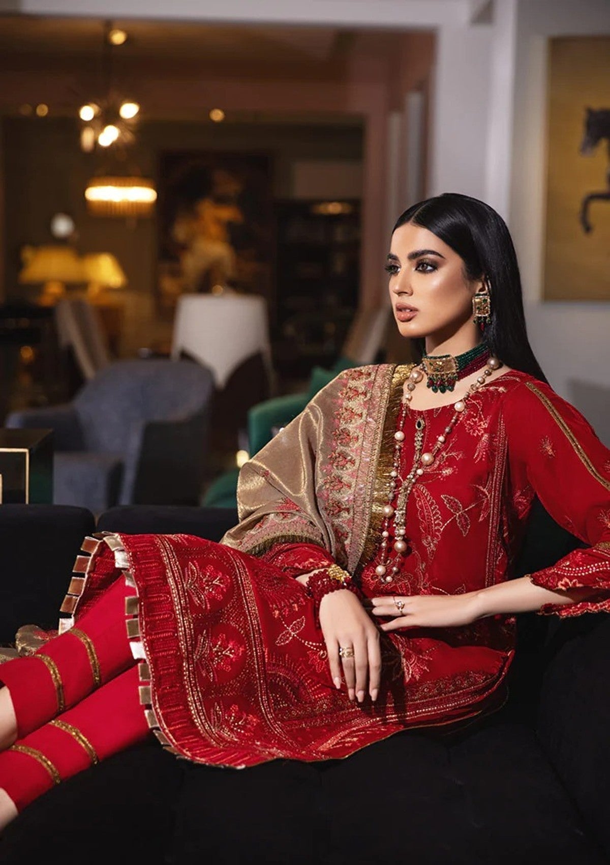 Winter Collection - Marjjan - Memsaab - Velvet - WV#6 available at Saleem Fabrics Traditions