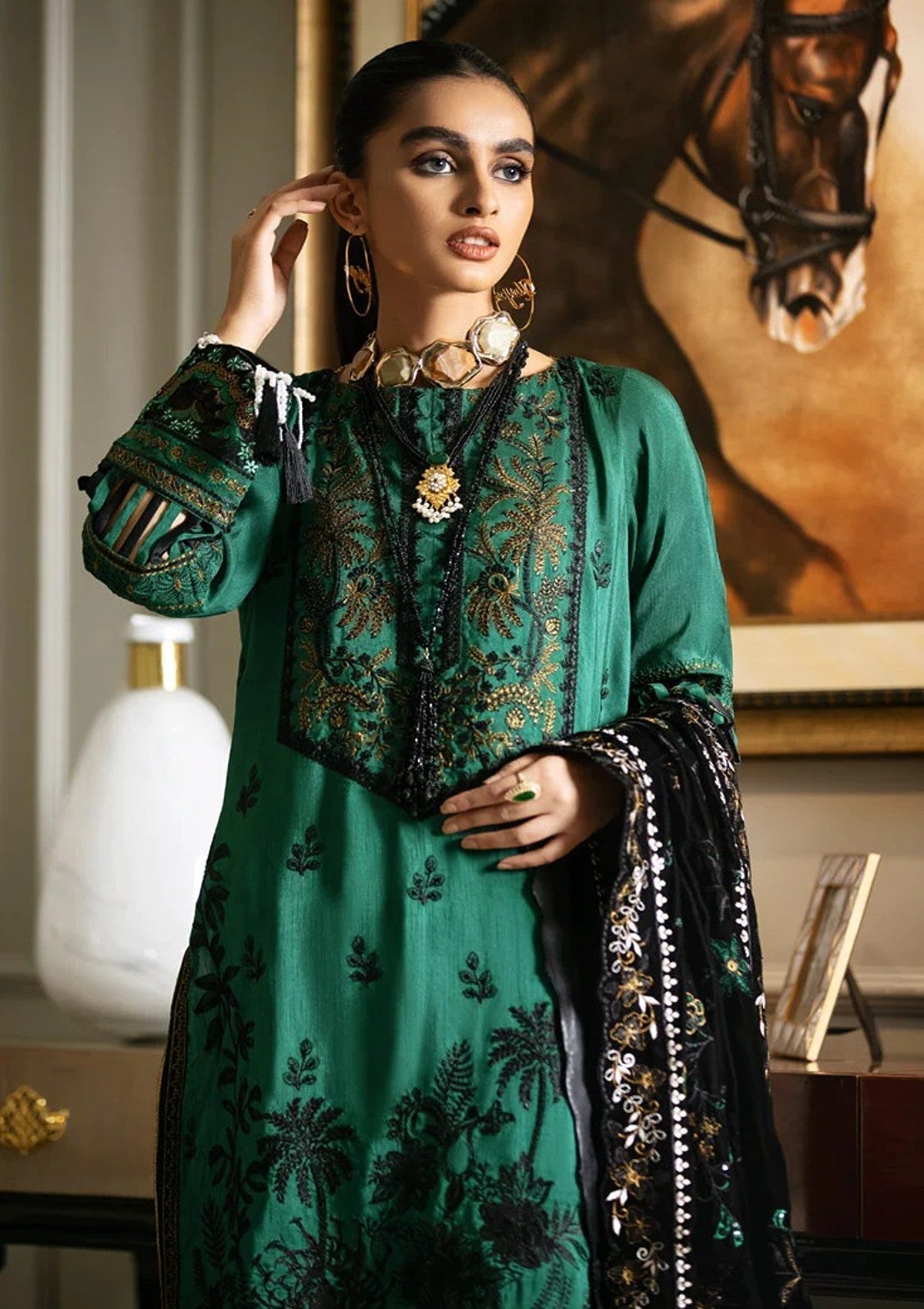 Winter Collection - Marjjan - Memsaab - Velvet - WV#8 available at Saleem Fabrics Traditions