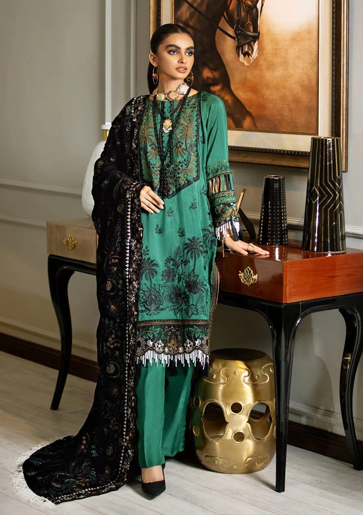 Winter Collection - Marjjan - Memsaab - Velvet - WV#8 available at Saleem Fabrics Traditions