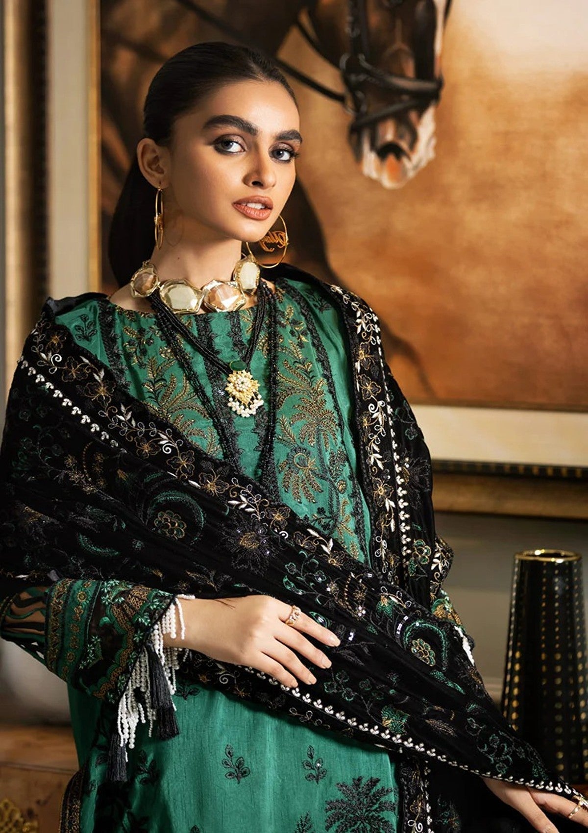 Winter Collection - Marjjan - Memsaab - Velvet - WV#8 available at Saleem Fabrics Traditions