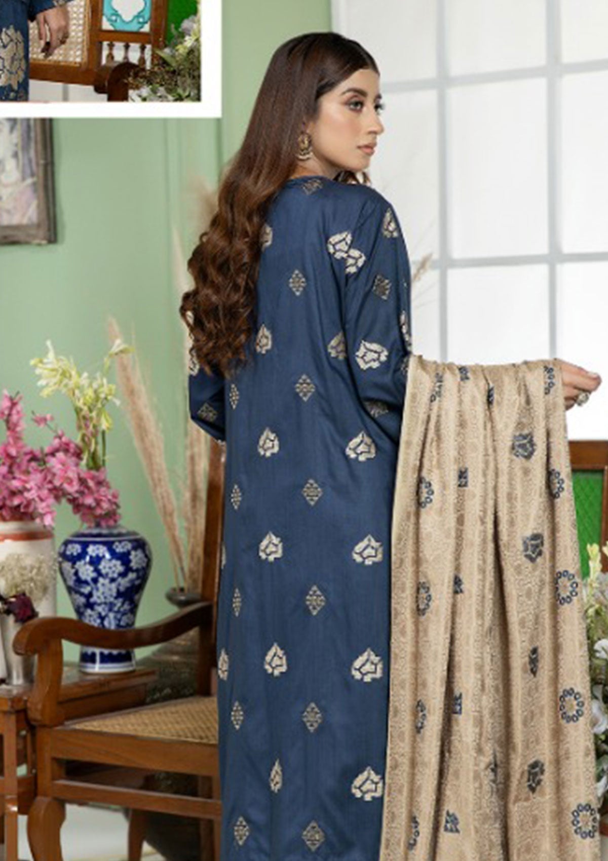 Winter Collection - Marjjan - Viscose - MV#251 - B available at Saleem Fabrics Traditions