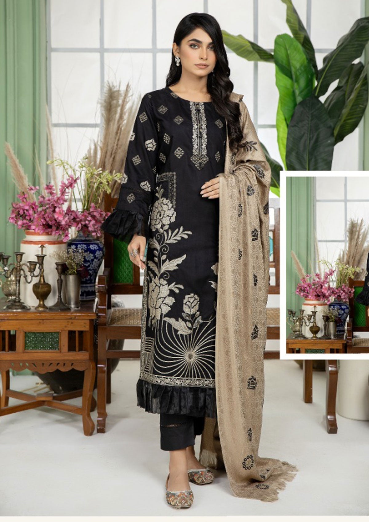 Winter Collection - Marjjan - Viscose - MV#251 - D available at Saleem Fabrics Traditions