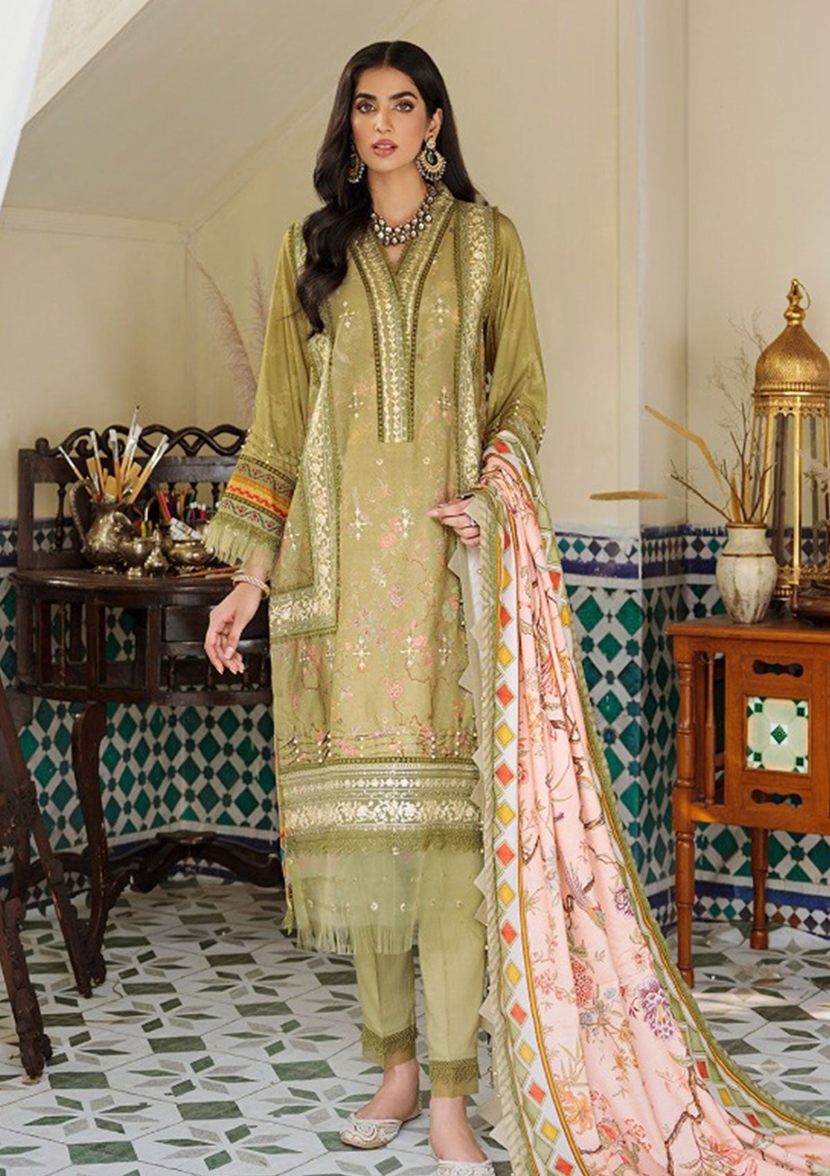Winter Collection - Noor - Saadia Asad - Prints - NP#7B available at Saleem Fabrics Traditions