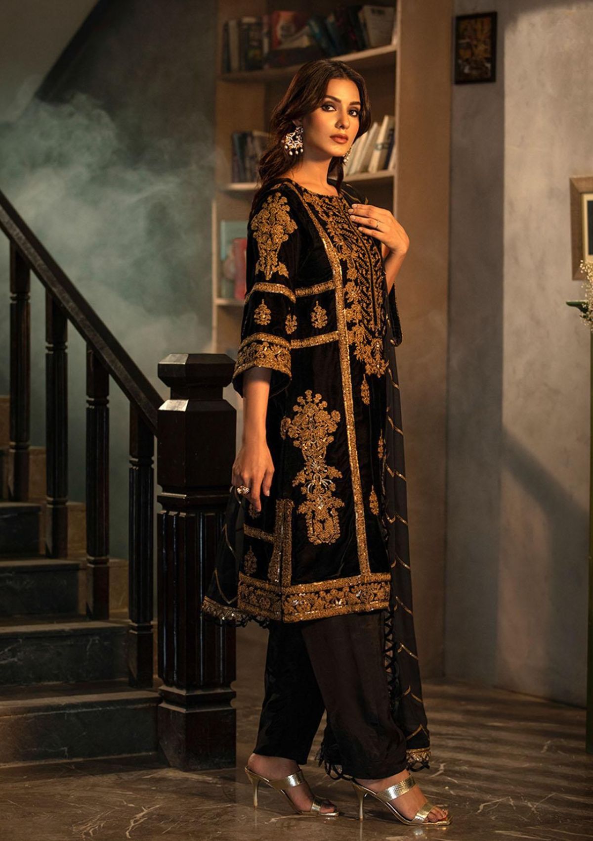 Winter Collection - Noorma Kaamal - Heer - Velvet - NKV#02 available at Saleem Fabrics Traditions