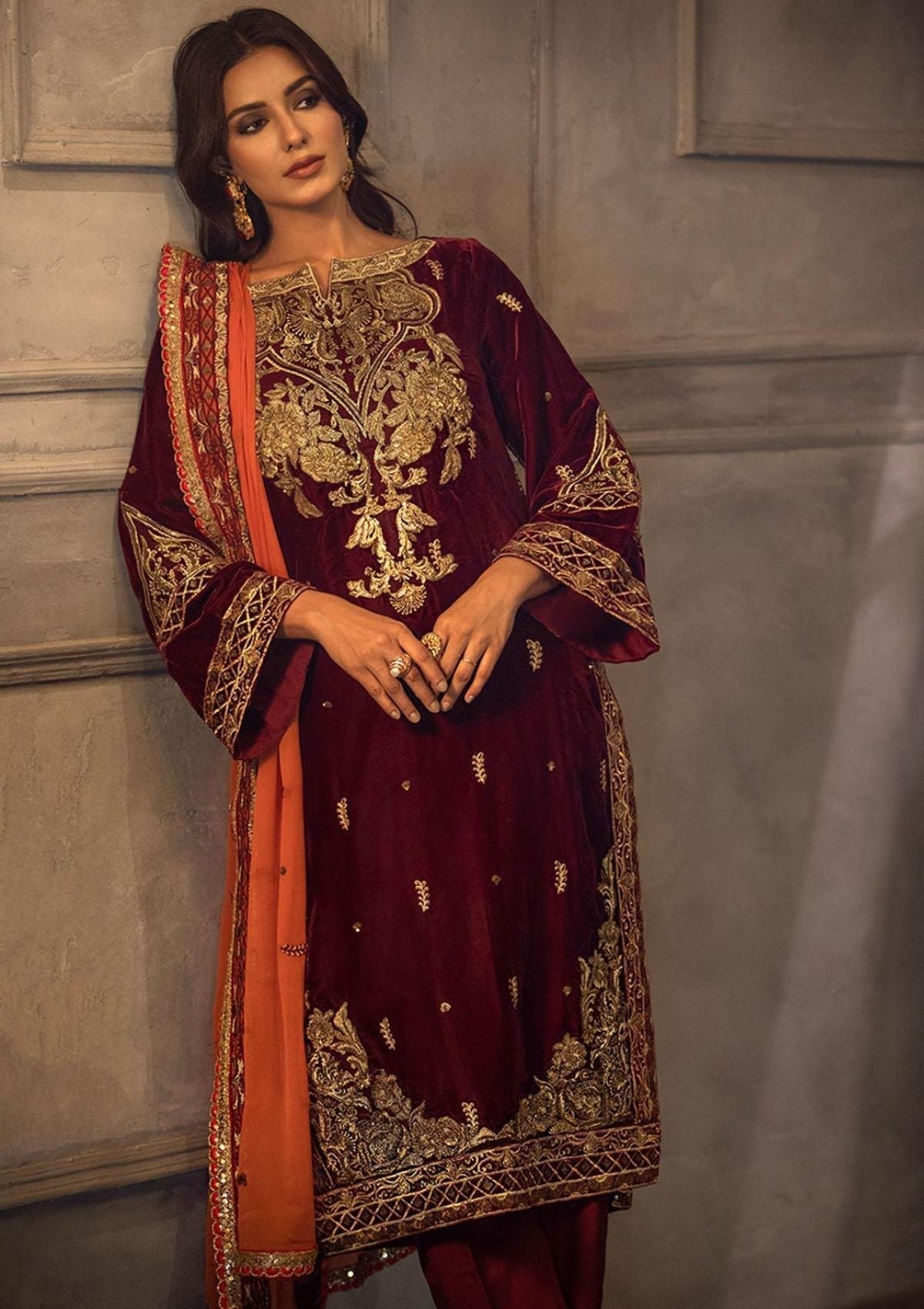 Winter Collection - Noorma Kaamal - Heer - Velvet - NKV#05 available at Saleem Fabrics Traditions