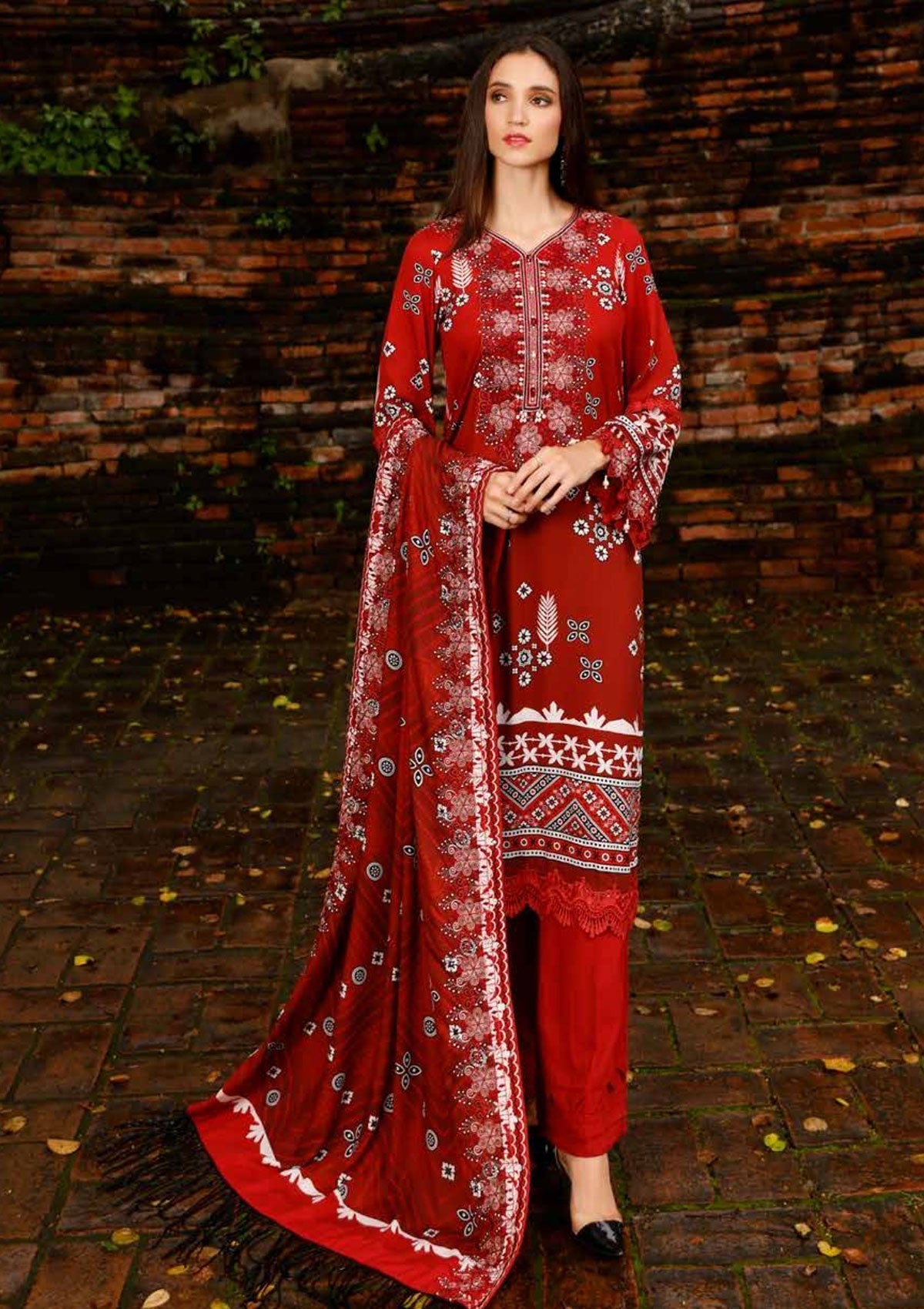 Winter Collection - Nureh - Gardenia - Slub Linen - NWG#78 available at Saleem Fabrics Traditions