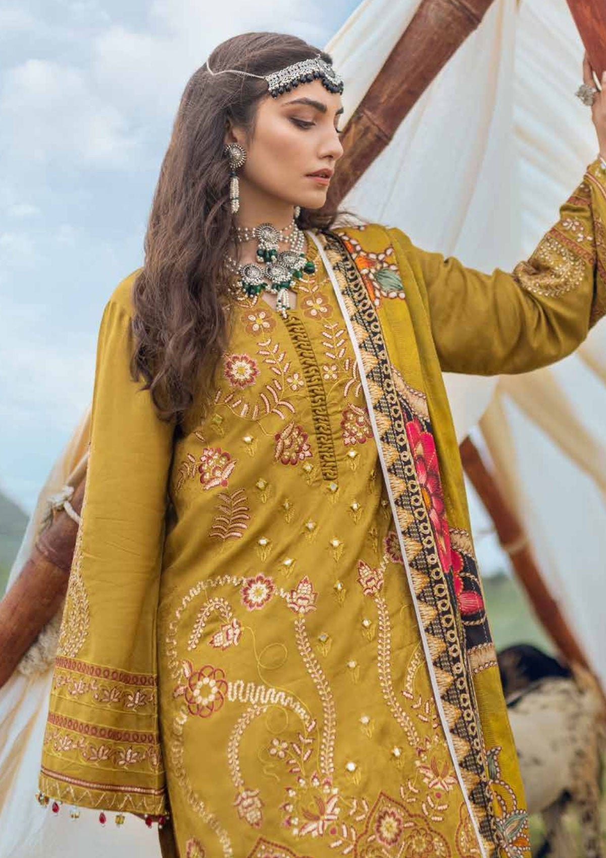 Winter Collection - Nureh - Maya - Heerni - Linen - NW#58 available at Saleem Fabrics Traditions