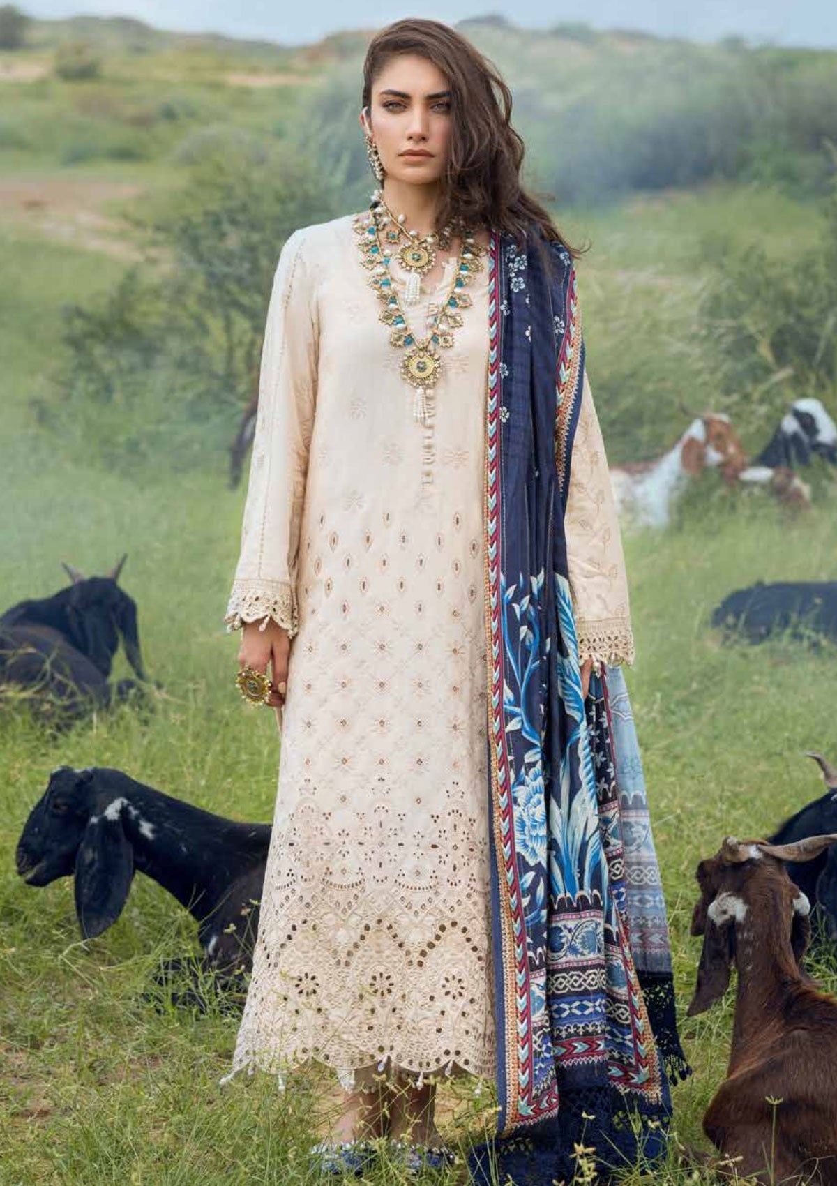 Winter Collection - Nureh - Maya - Heerni - Linen - NW#61 available at Saleem Fabrics Traditions