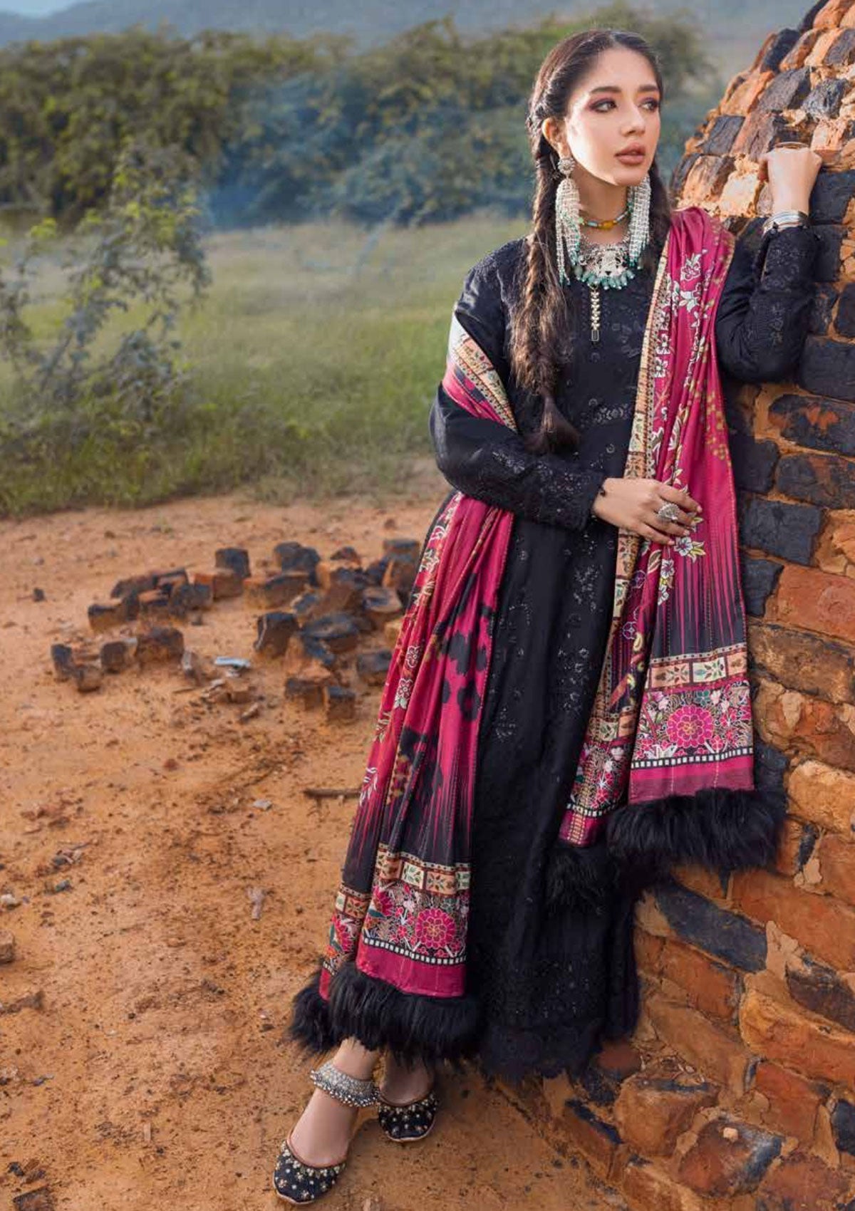 Winter Collection - Nureh - Maya - Heerni - Linen - NW#65 available at Saleem Fabrics Traditions