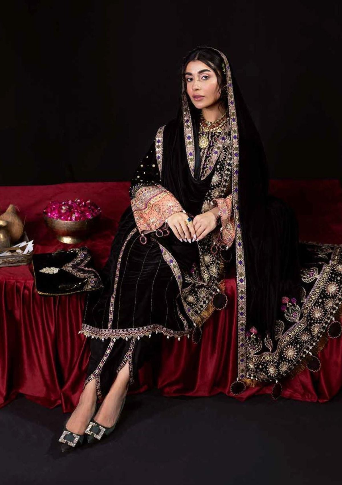 Winter Collection - Nureh - Maya - Velvet - NV#17 available at Saleem Fabrics Traditions