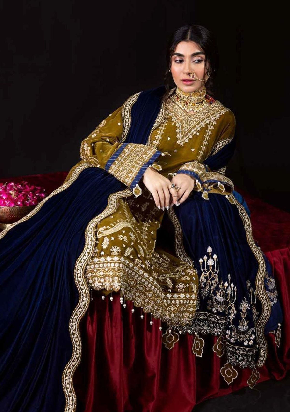 Winter Collection - Nureh - Maya - Velvet - NV#19 available at Saleem Fabrics Traditions