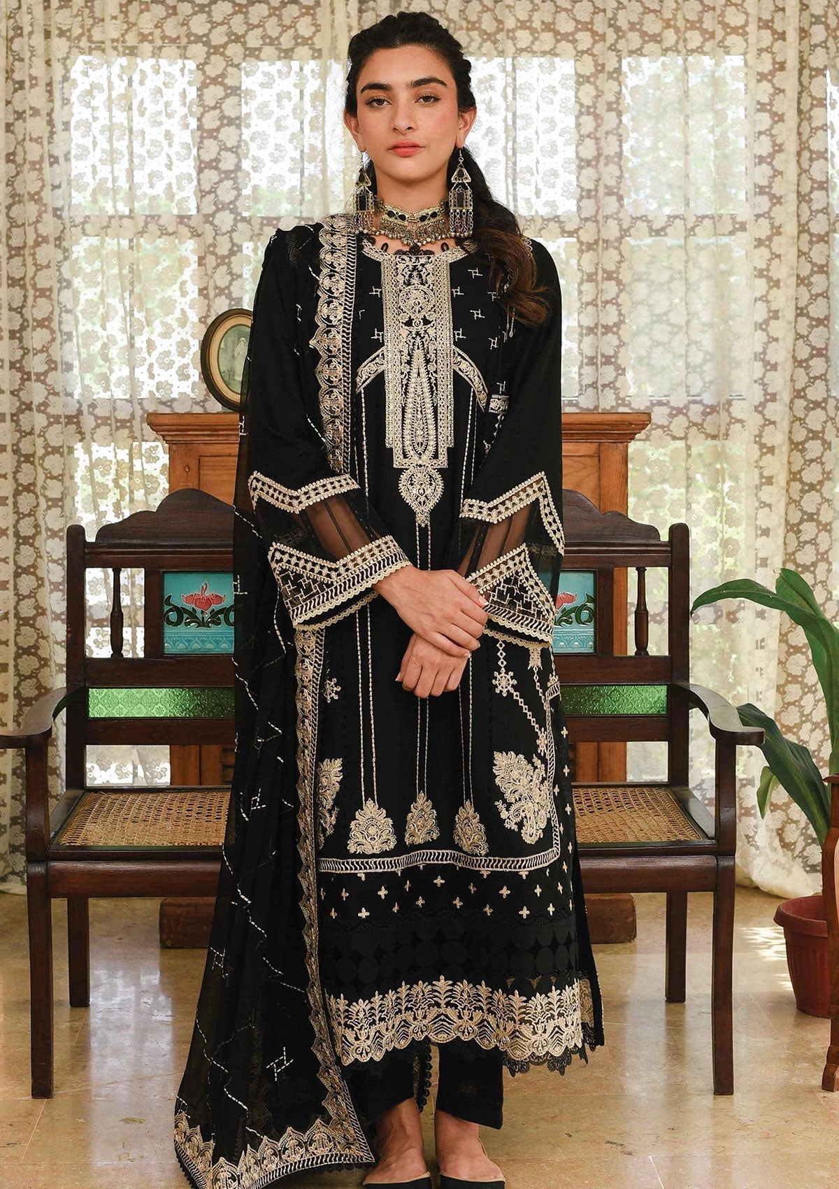 Winter Collection - Qalamkar - Qline - Linen - Sophia - VL#12 available at Saleem Fabrics Traditions