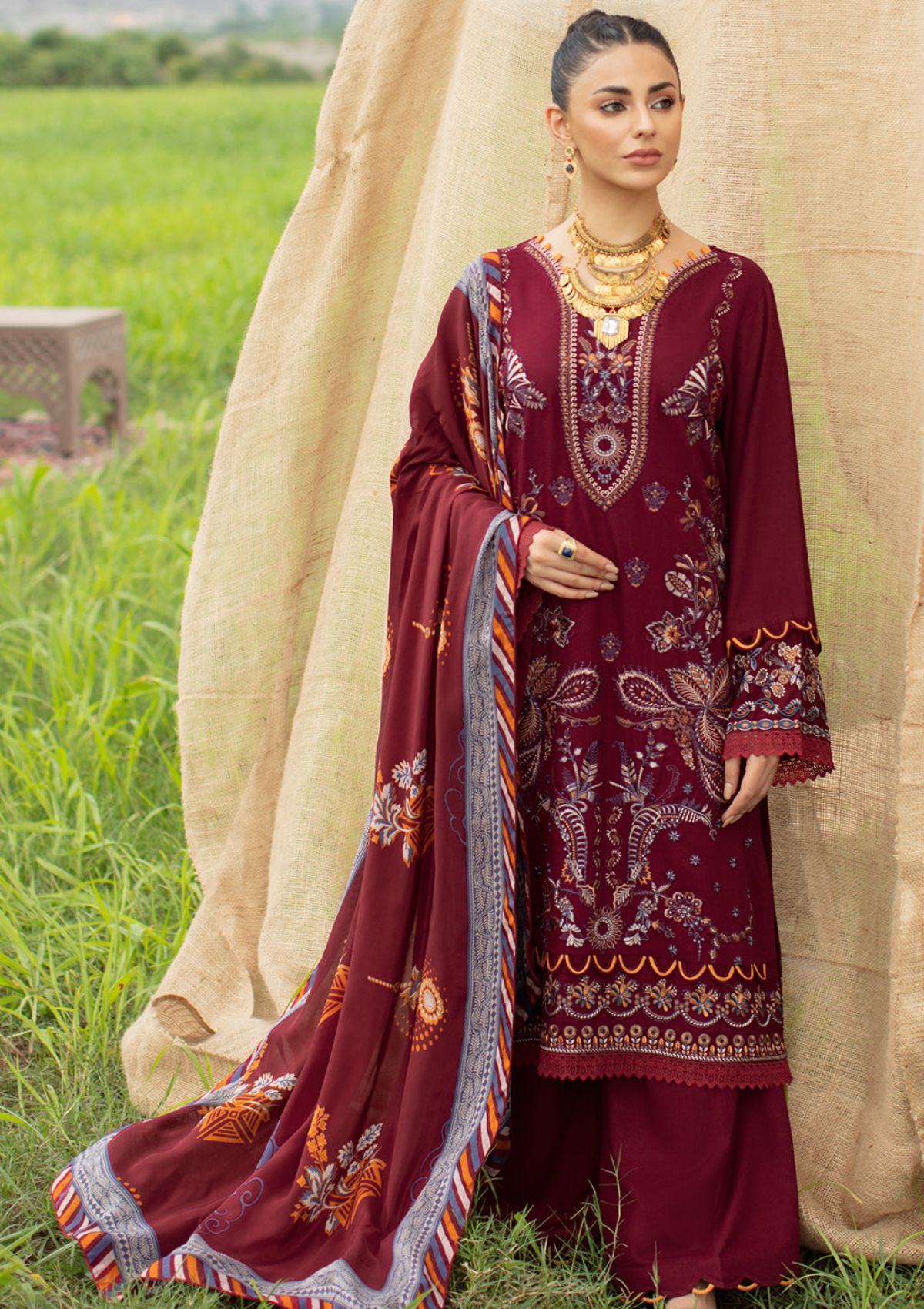 Winter Collection - Ramsha - Reet - Karandi - V06 - R#604 available at Saleem Fabrics Traditions