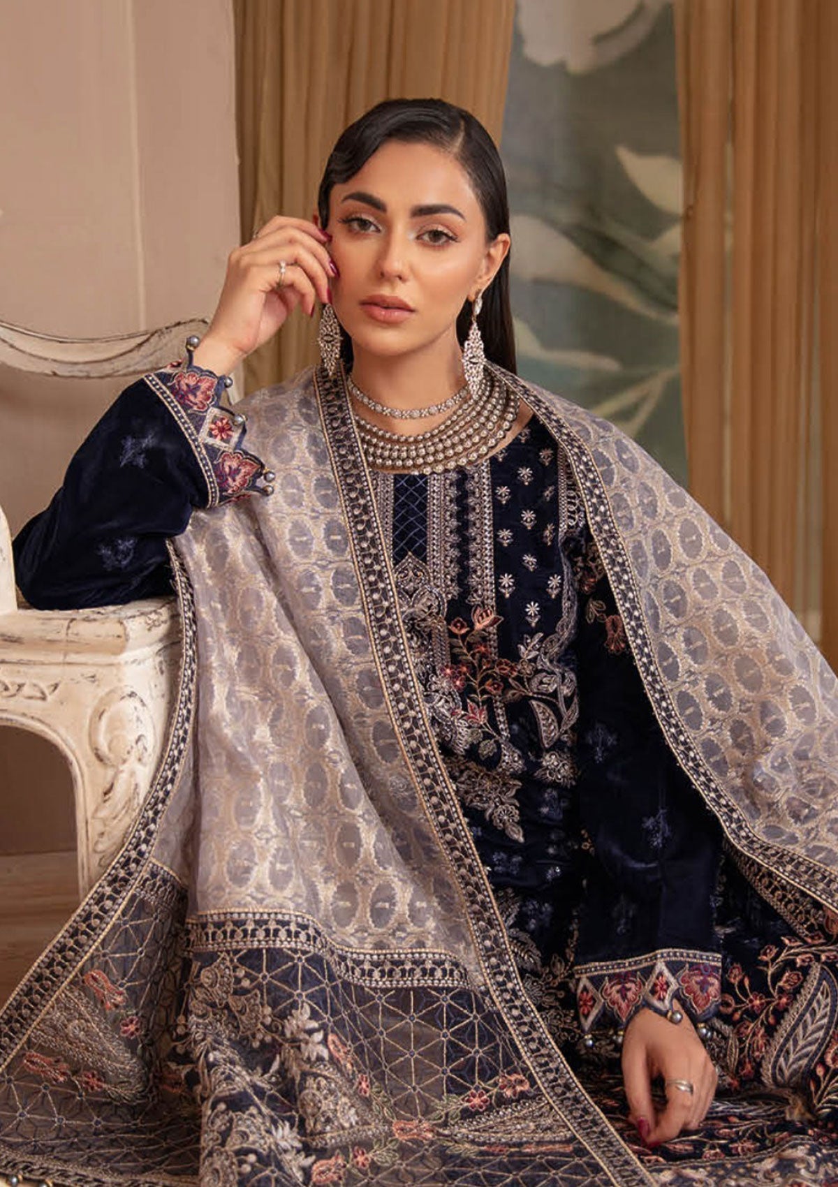 Winter Collection - Ramsha - Velvet - V05 - V#501 available at Saleem Fabrics Traditions
