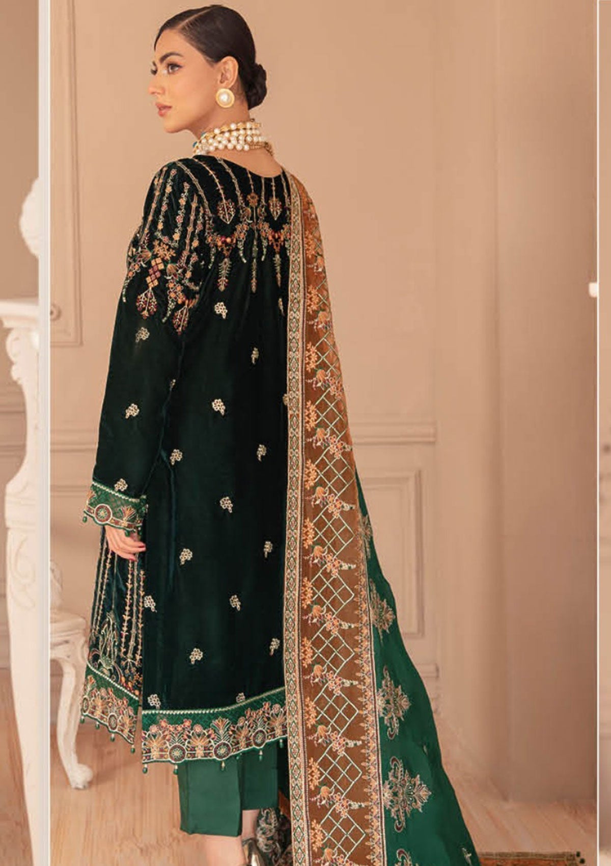 Winter Collection - Ramsha - Velvet - V05 - V#502 available at Saleem Fabrics Traditions
