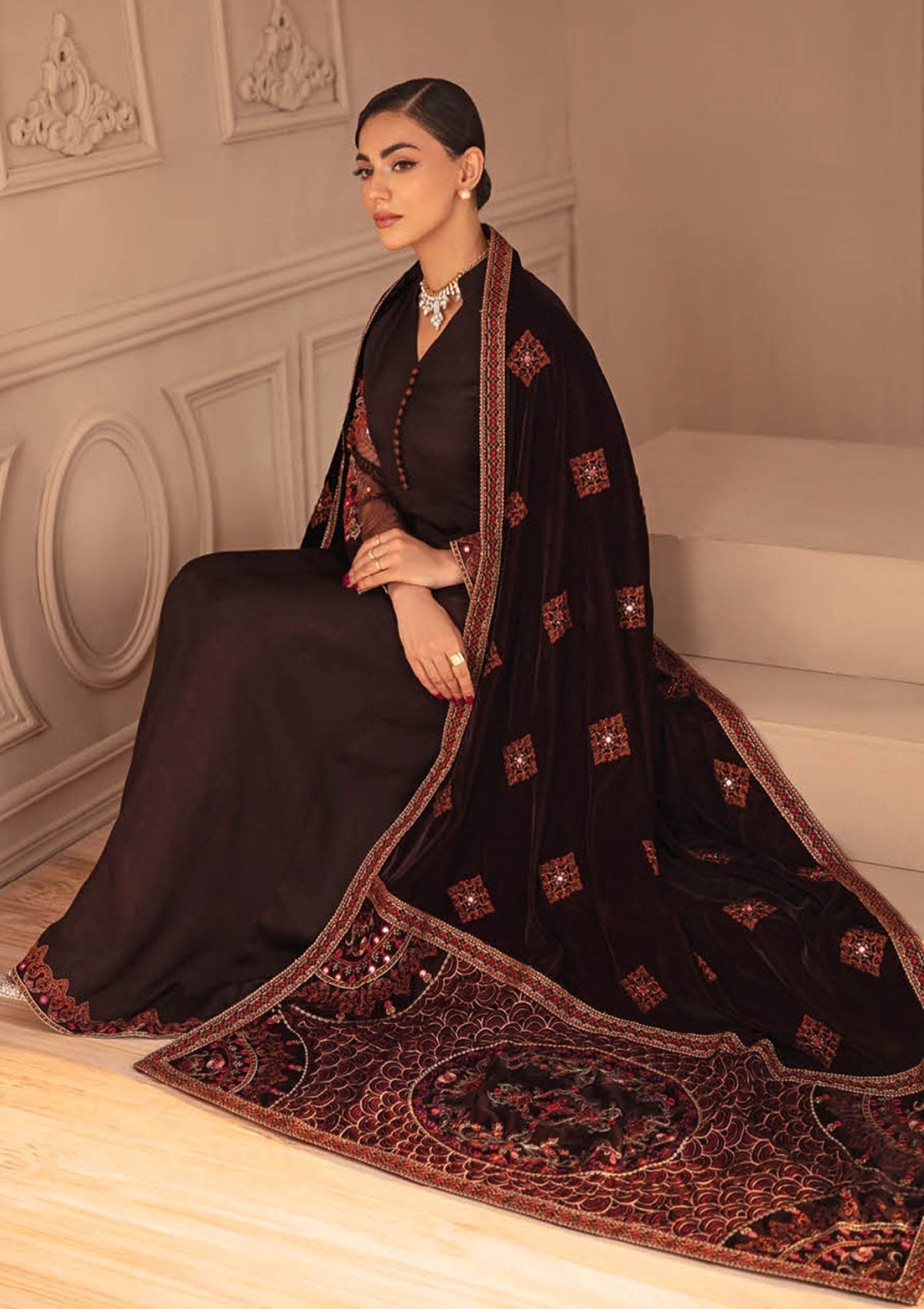 Winter Collection - Ramsha - Velvet - V05 - V#507 available at Saleem Fabrics Traditions
