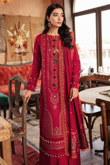 Winter Collection - Rang Rasiya - Premium Winter - 3 Pcs - D#07 (CRIMSON ROSE) available at Saleem Fabrics Traditions